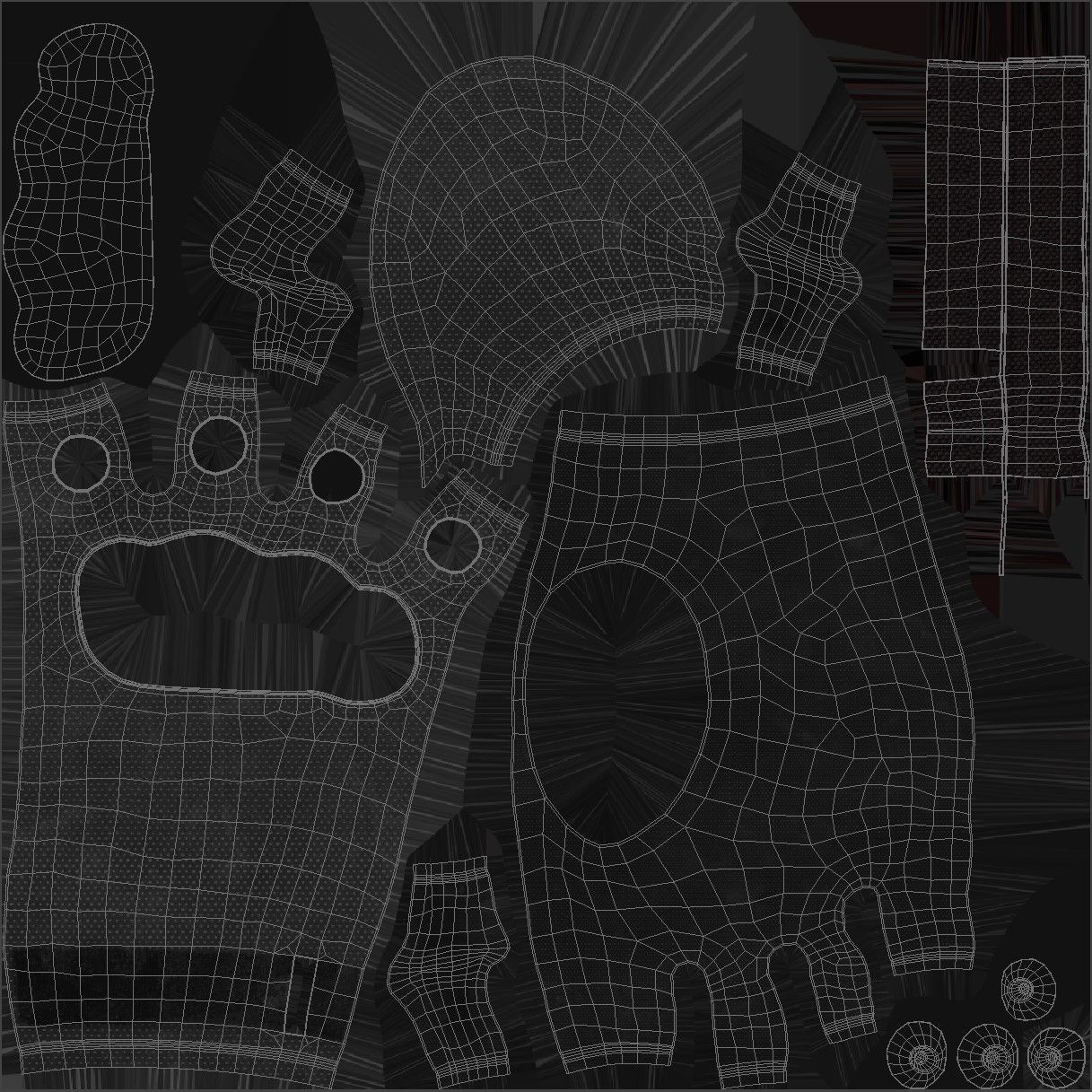 Gloves 18 - All MH Bodies - UE5 Skeletons - Rigged Low-poly 3D model_8