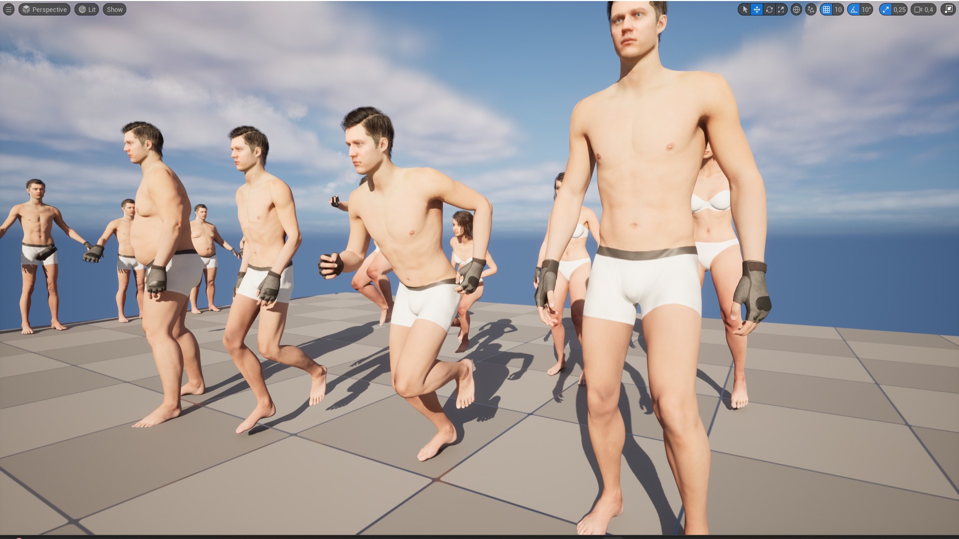 Gloves 18 - All MH Bodies - UE5 Skeletons - Rigged Low-poly 3D model_12