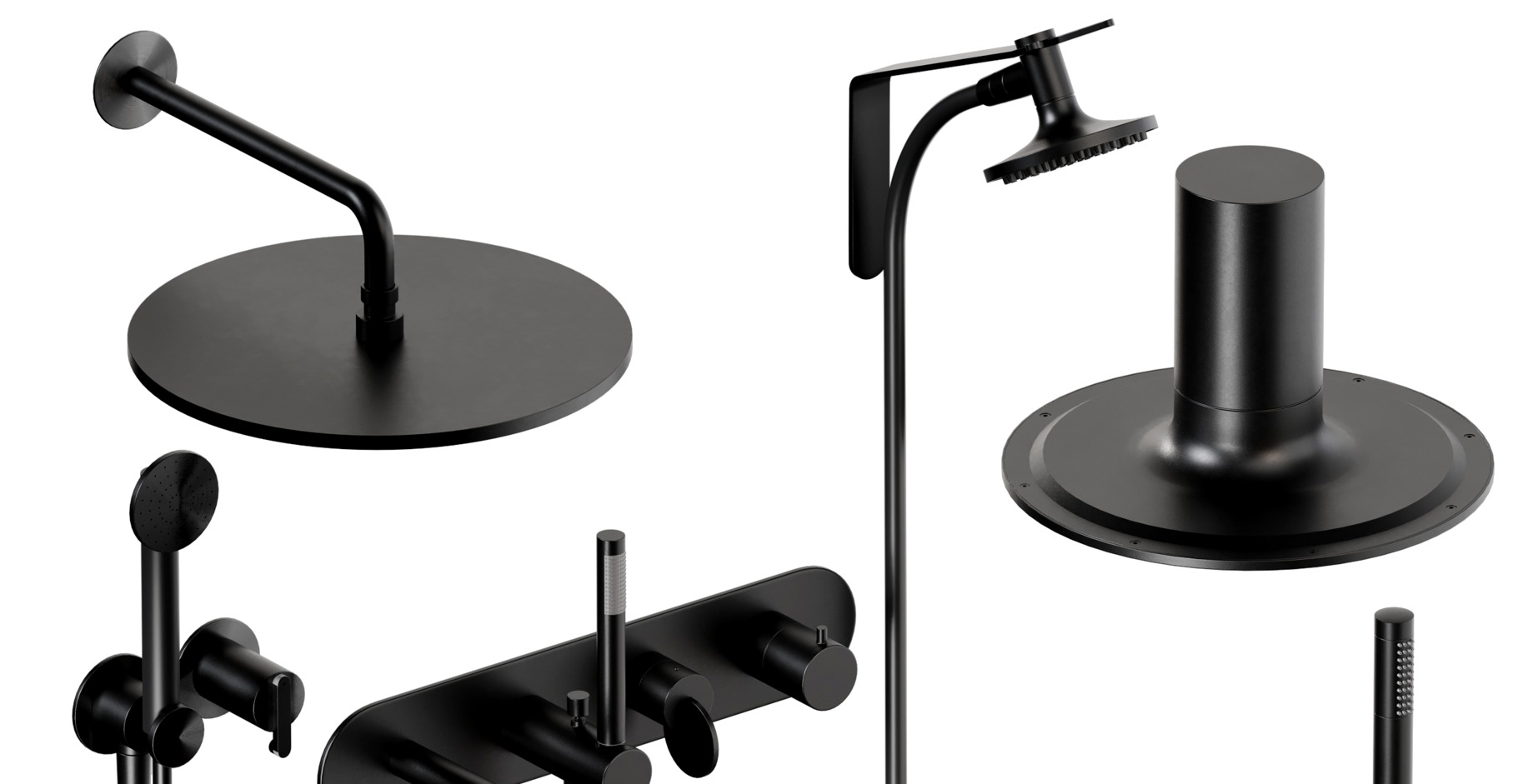 A set of faucets and shower heads and bathtubs 001 3D model_6