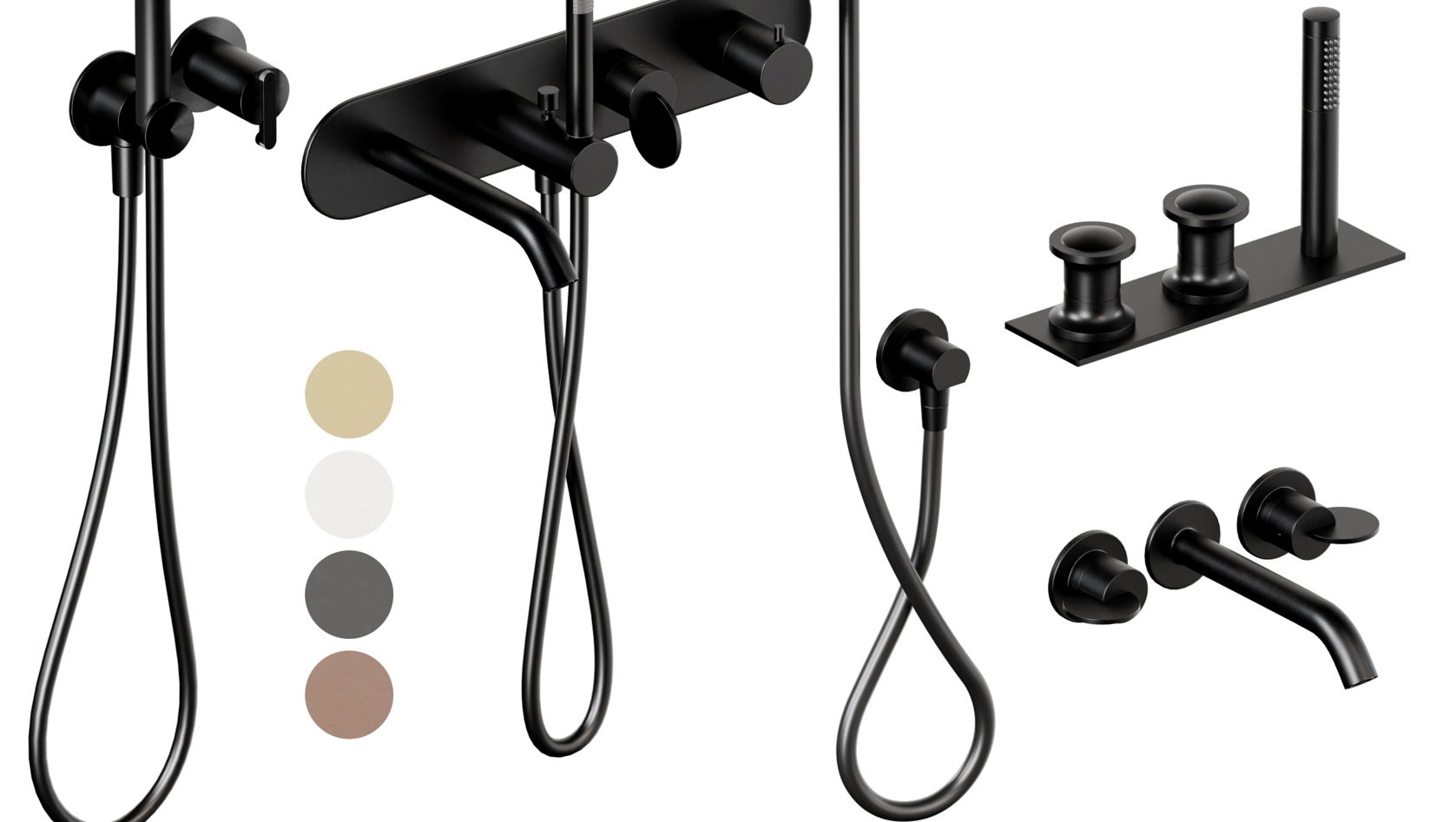 A set of faucets and shower heads and bathtubs 001 3D model_7