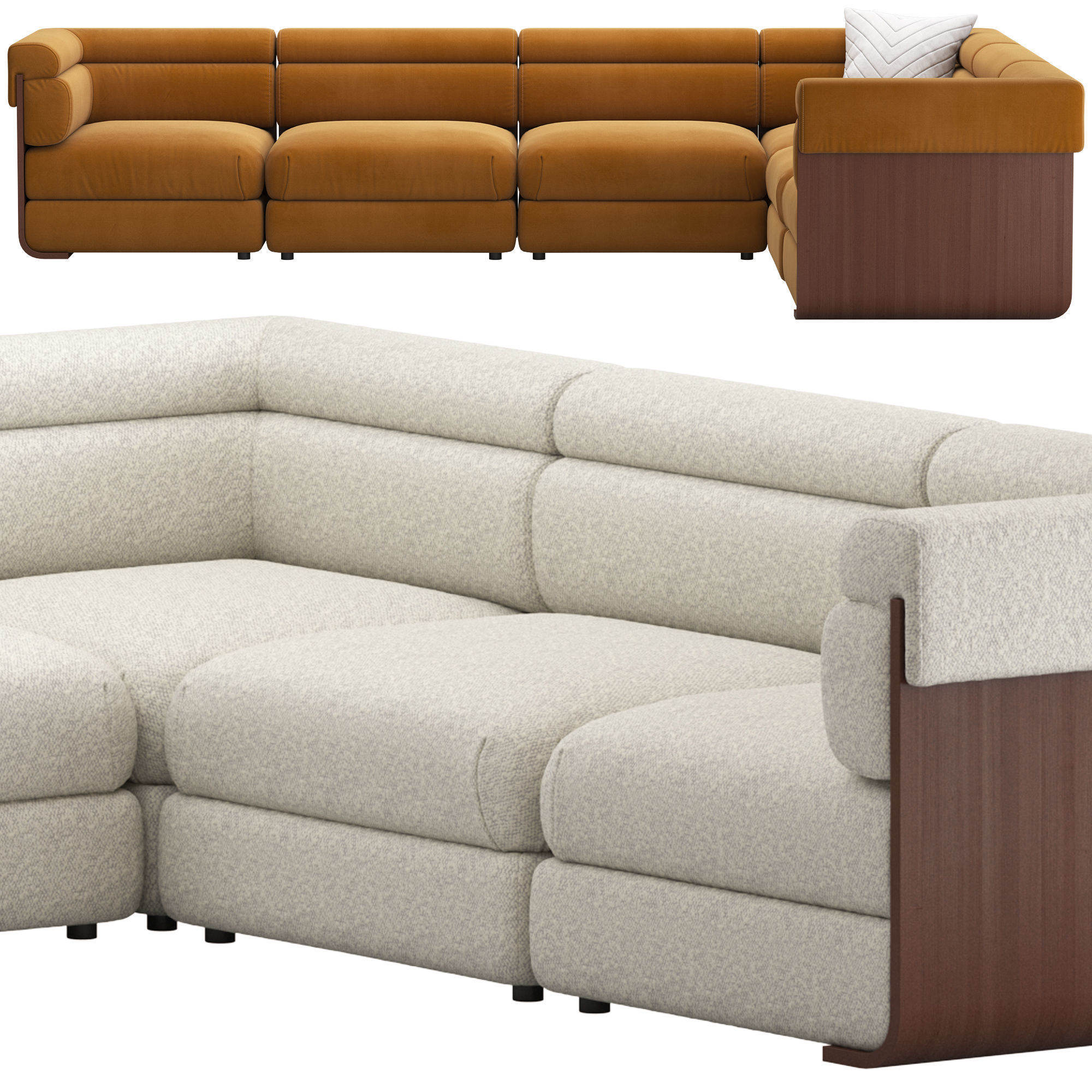CB2 Imbu Sectional Sofa 3D model_1