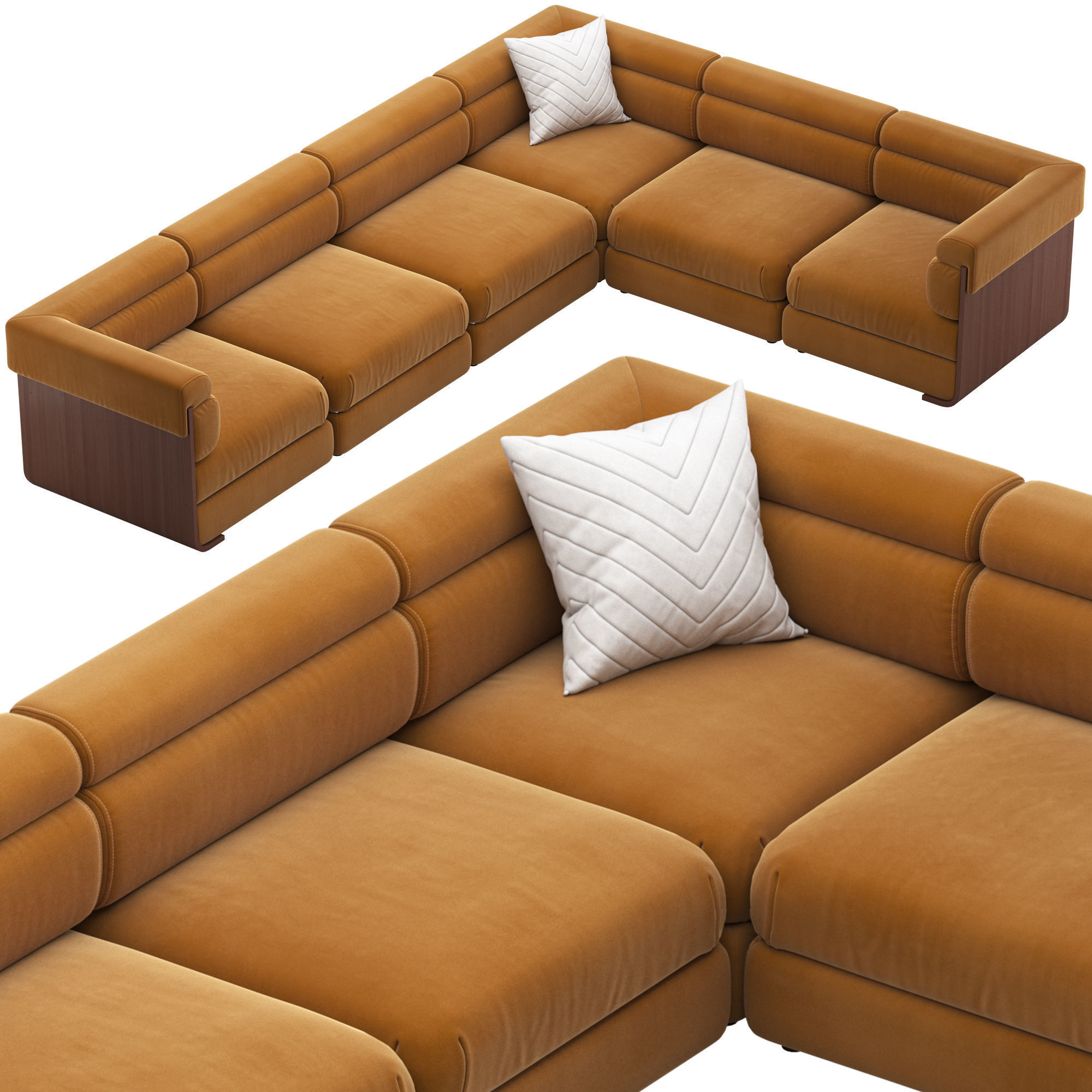 CB2 Imbu Sectional Sofa 3D model_2