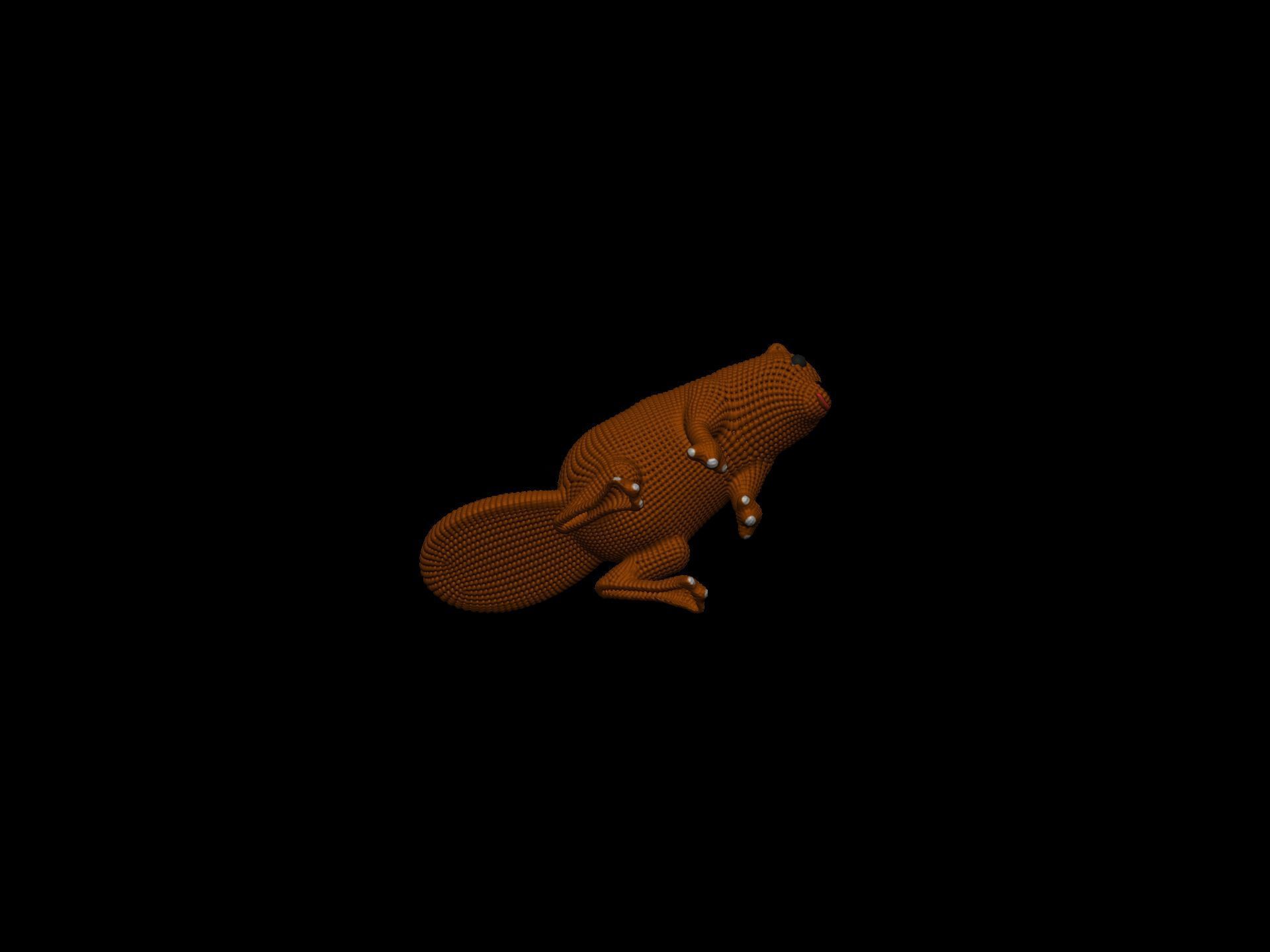 Cute Net Beaver Miniature 3D print model_6