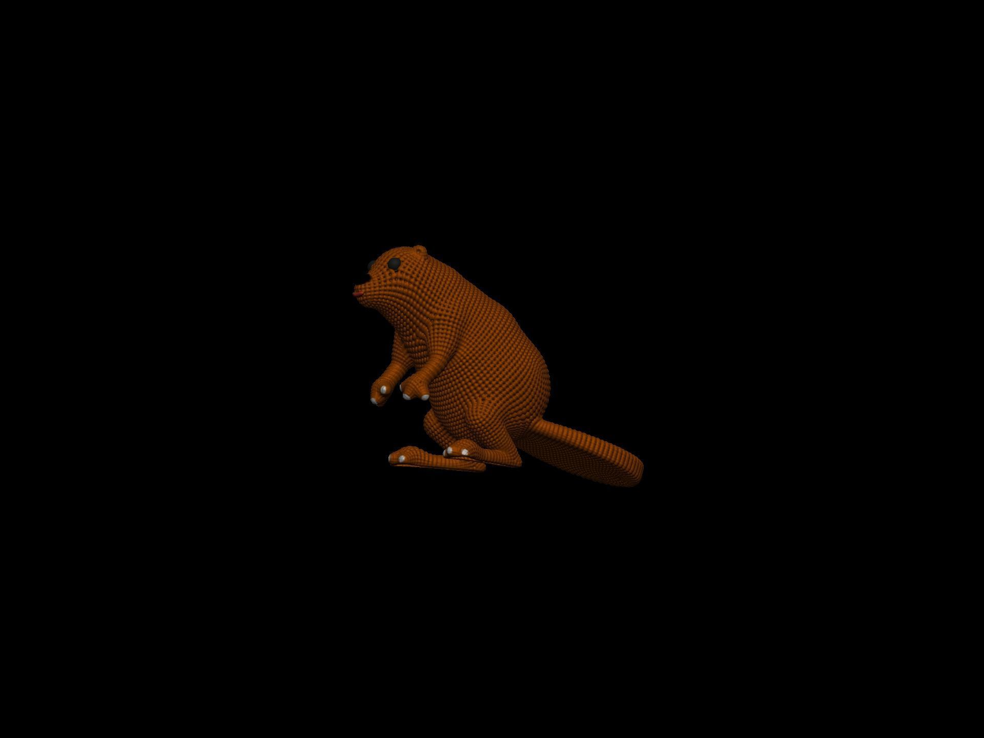 Cute Net Beaver Miniature 3D print model_3