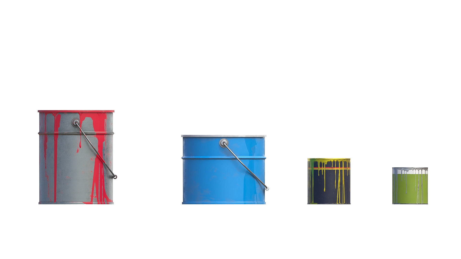 Paint cans  Low-poly 3D model_5
