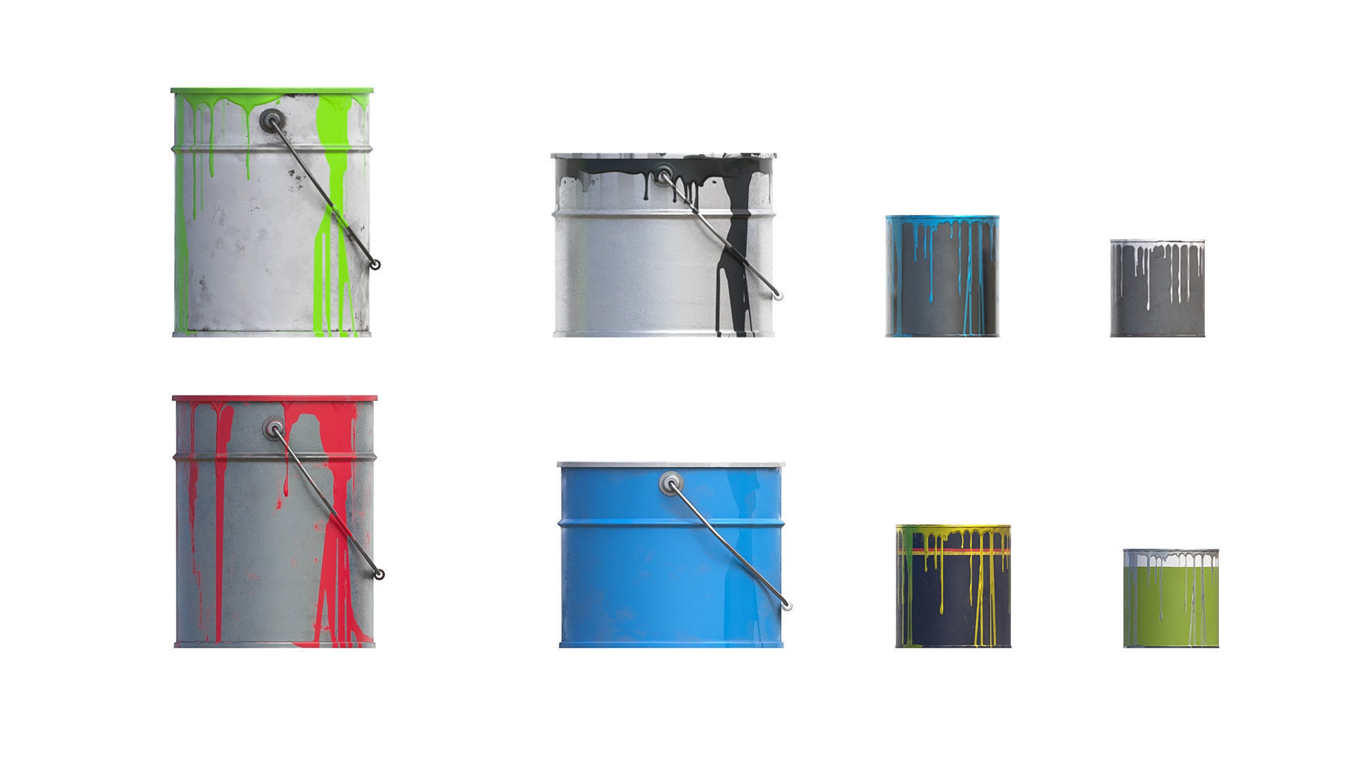 Paint cans  Low-poly 3D model_4