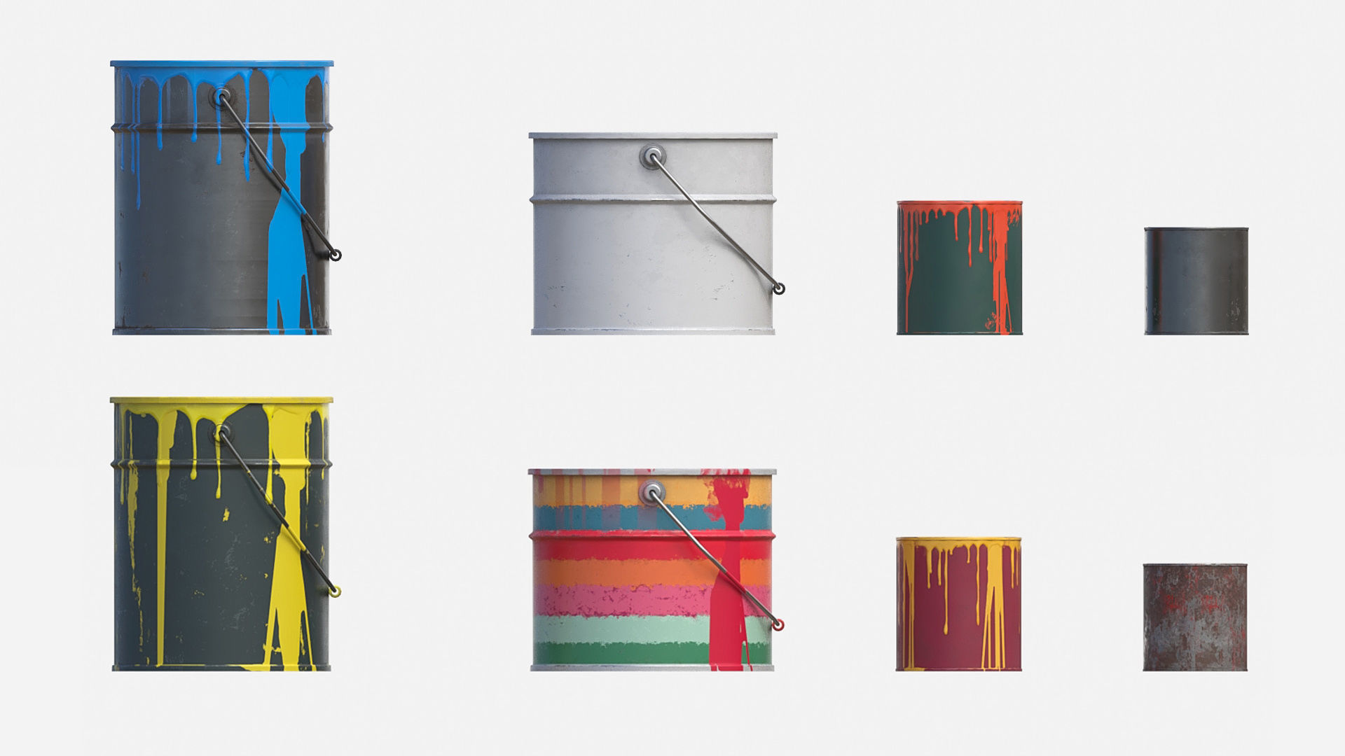 Paint cans  Low-poly 3D model_3