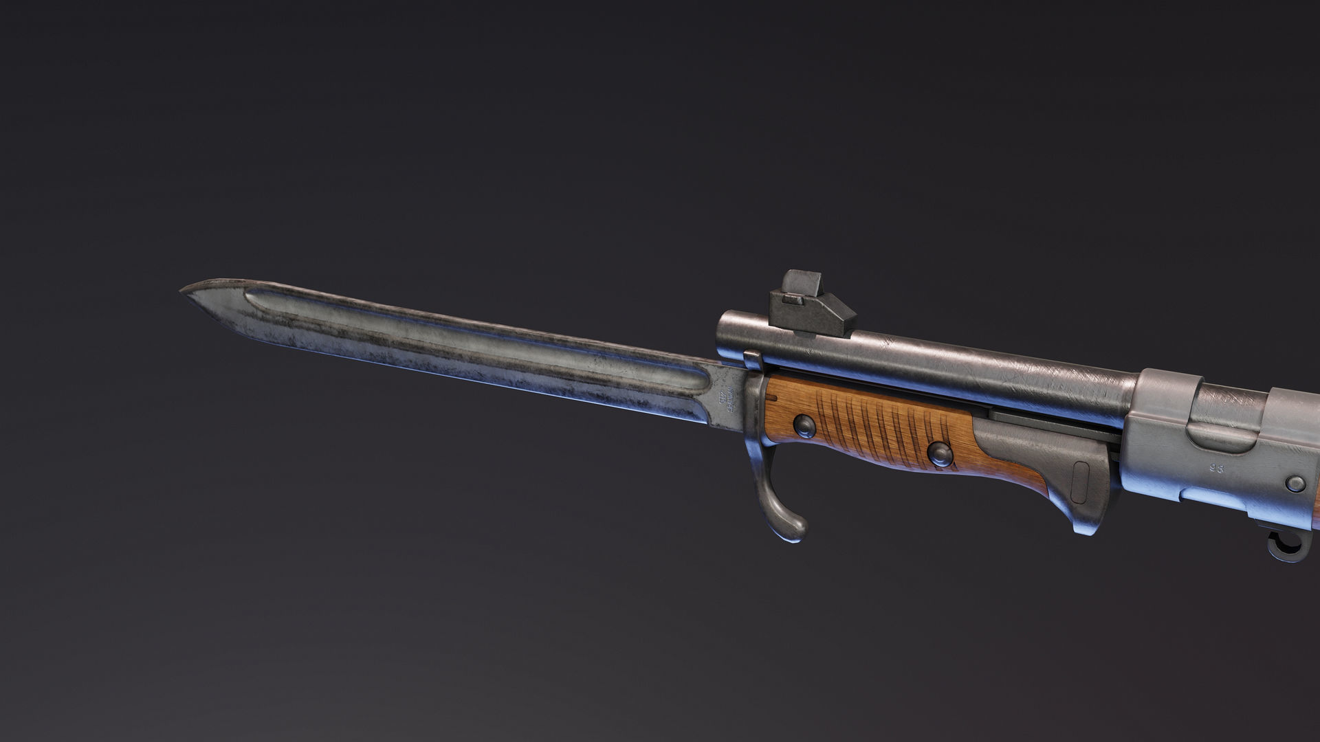 Gewehr 98 Low-poly 3D model_5