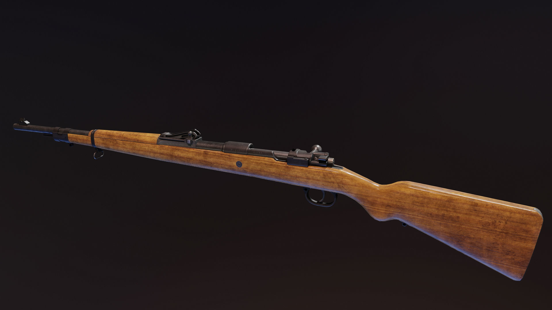 Gewehr 98 Low-poly 3D model_7