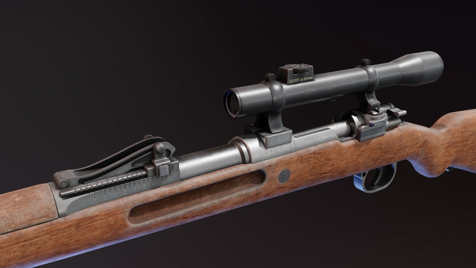 Gewehr 98 Low-poly 3D model_6