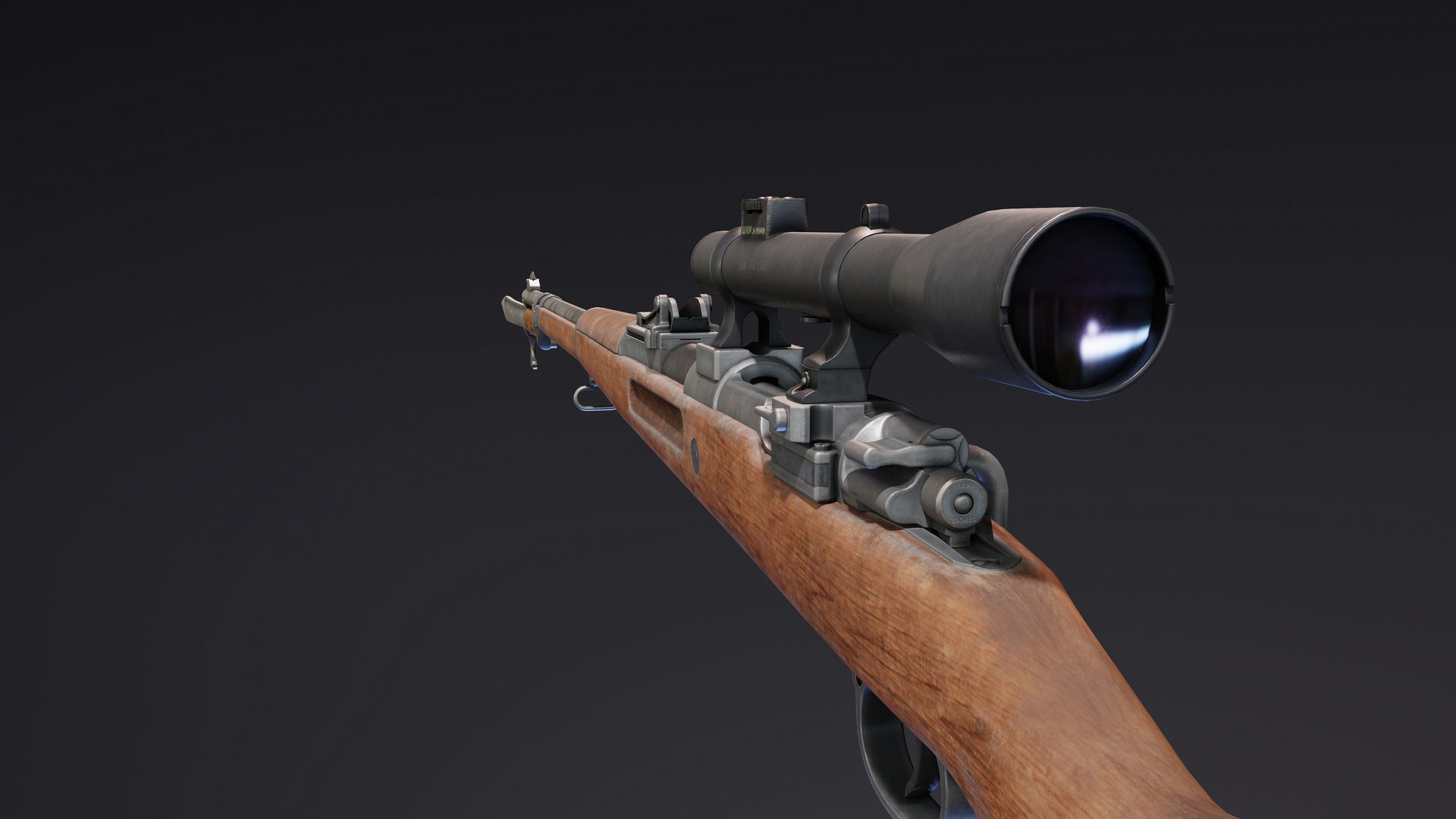 Gewehr 98 Low-poly 3D model_4