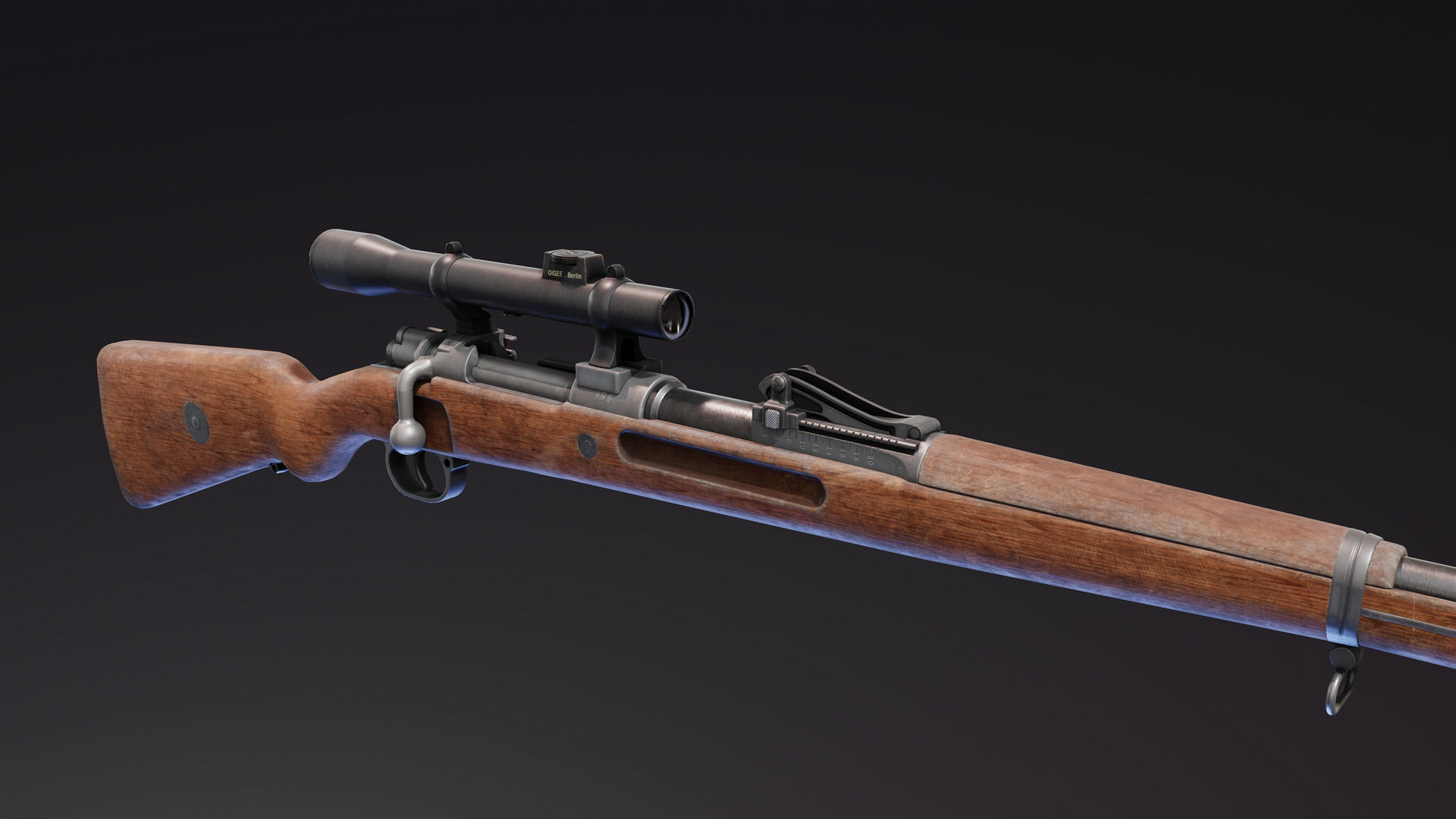 Gewehr 98 Low-poly 3D model_3