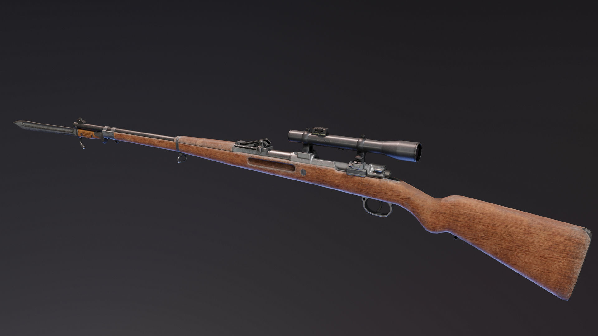 Gewehr 98 Low-poly 3D model_1
