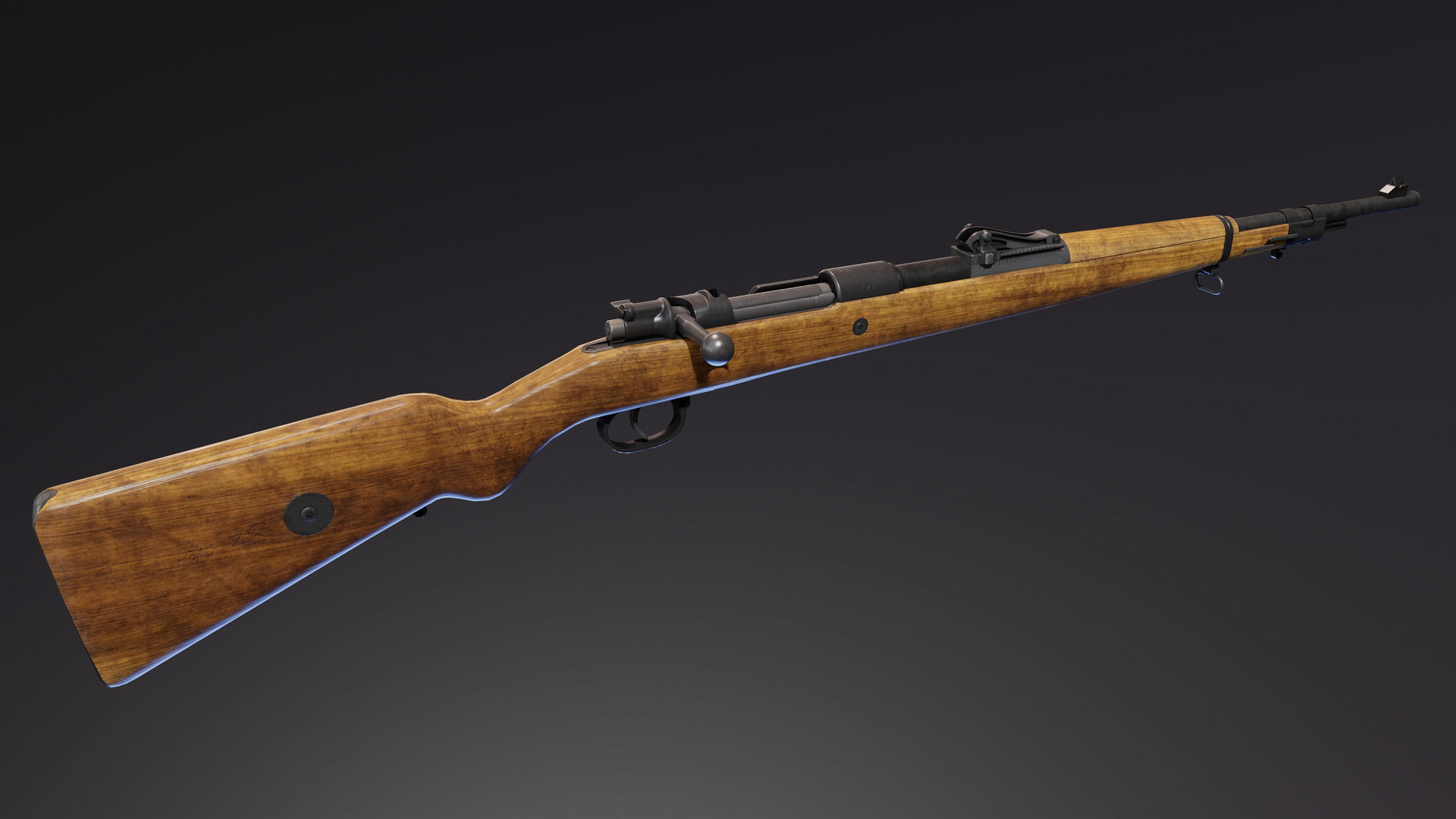 Gewehr 98 Low-poly 3D model_8