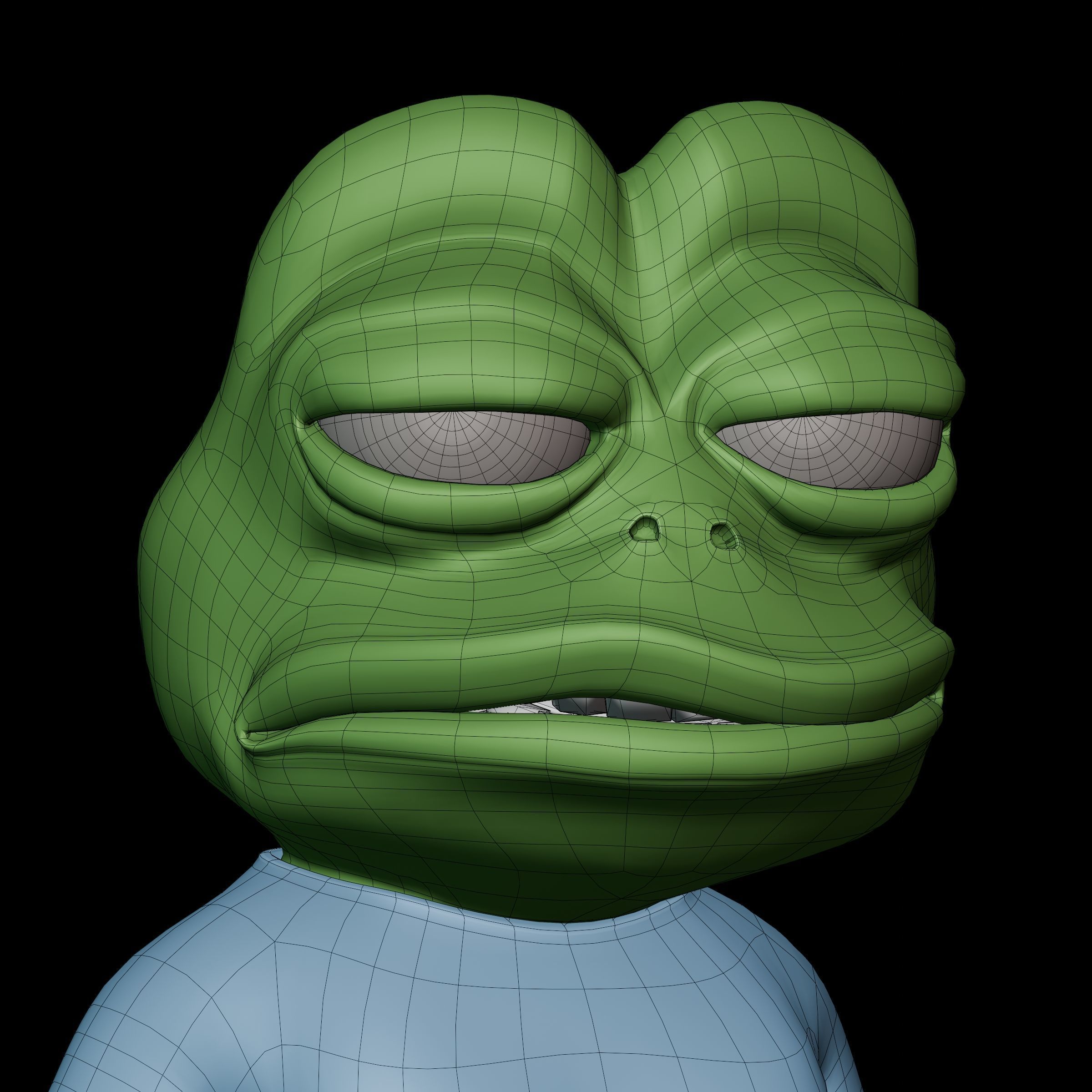 Pepe the Frog Cartoon Character Model Rigged  Low-poly 3D model_21