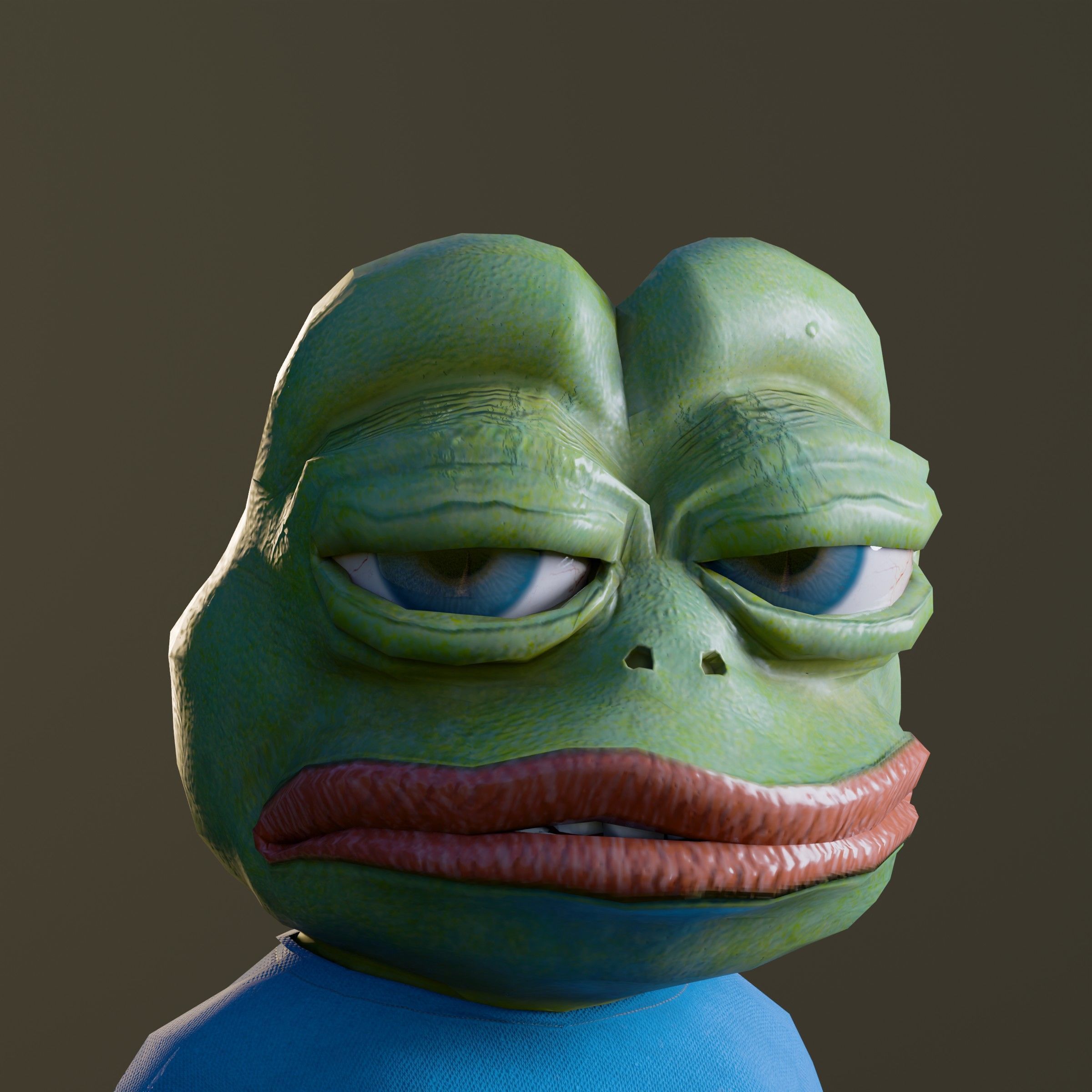 Pepe the Frog Cartoon Character Model Rigged  Low-poly 3D model_14
