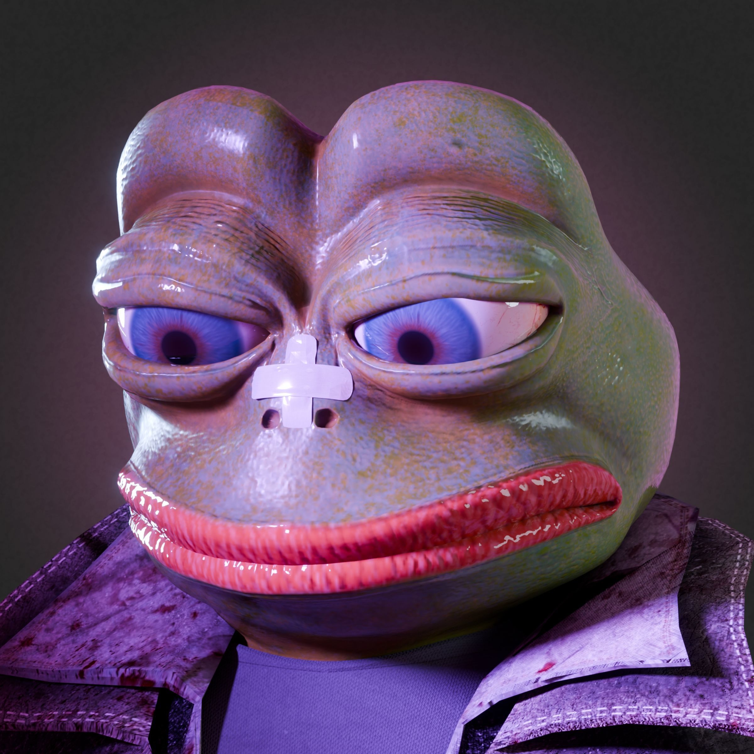 Pepe the Frog Cartoon Character Model Rigged  Low-poly 3D model_10