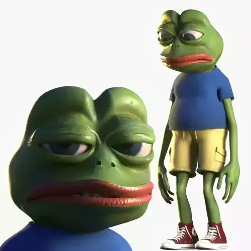  Pepe the Frog Cartoon Character Model Rigged  Low-poly 3D model