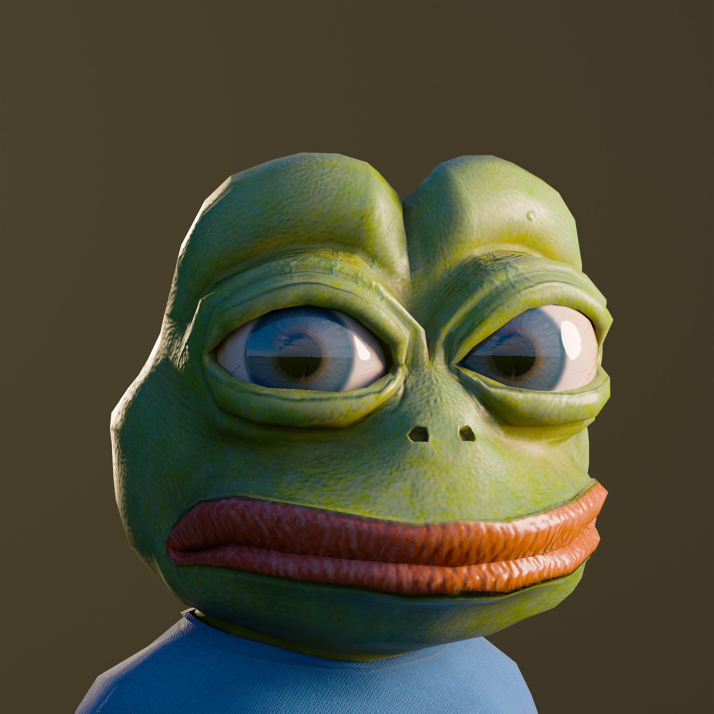 Pepe the Frog Cartoon Character Model Rigged  Low-poly 3D model_13