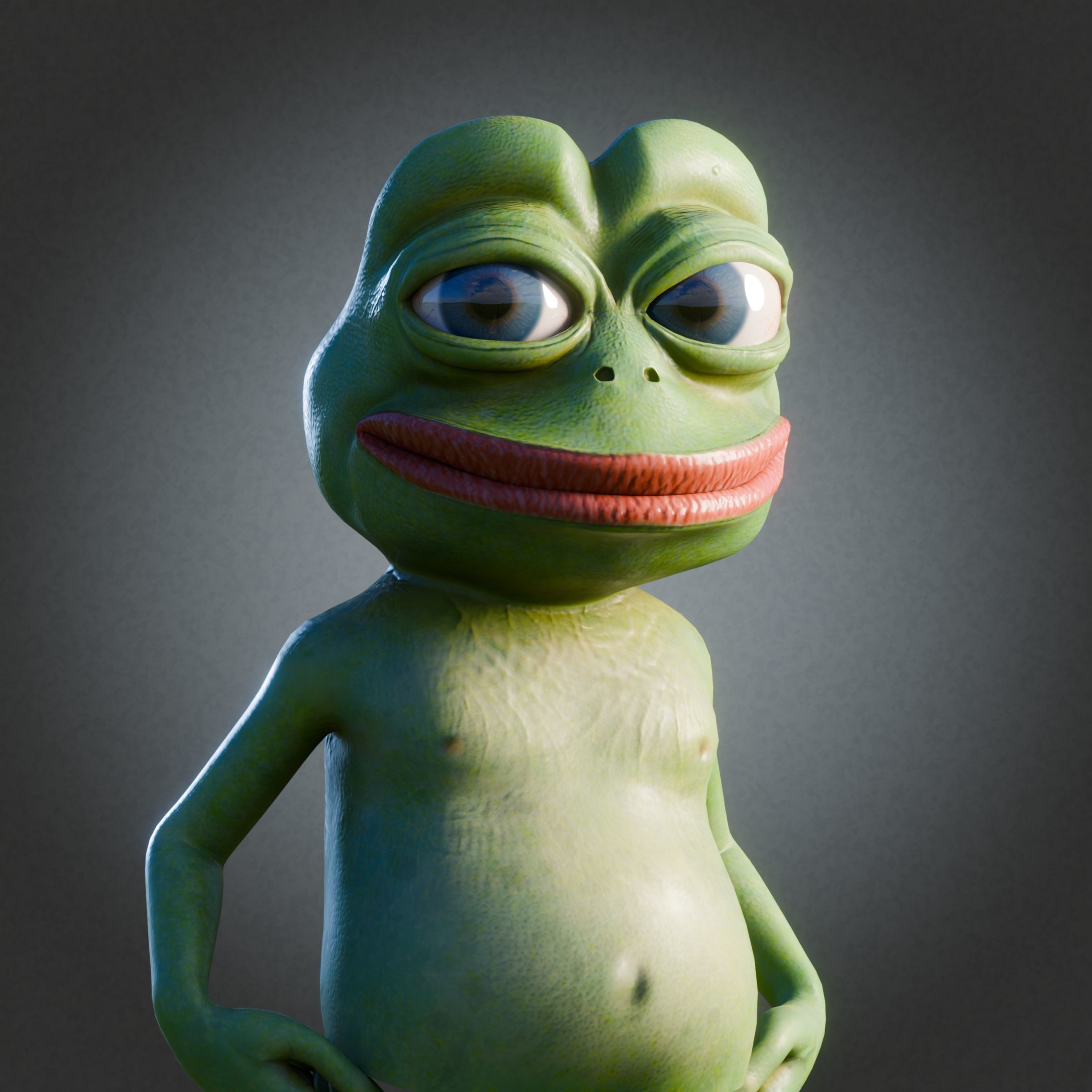 Pepe the Frog Cartoon Character Model Rigged  Low-poly 3D model_4