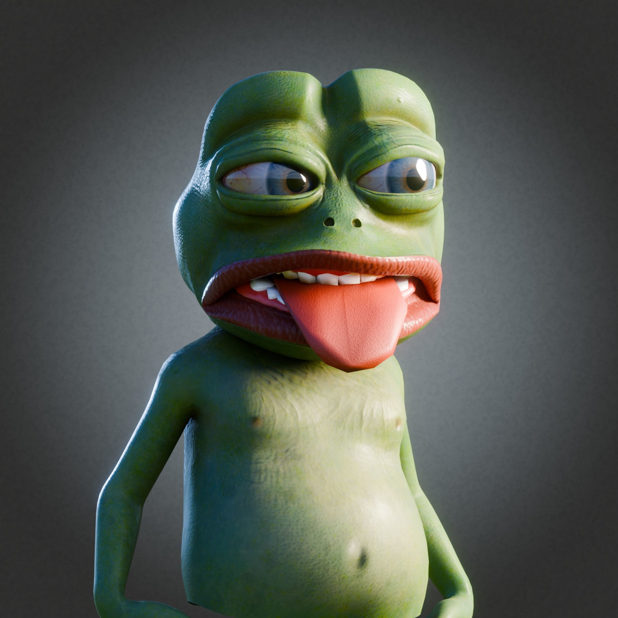 Pepe the Frog Cartoon Character Model Rigged  Low-poly 3D model_5