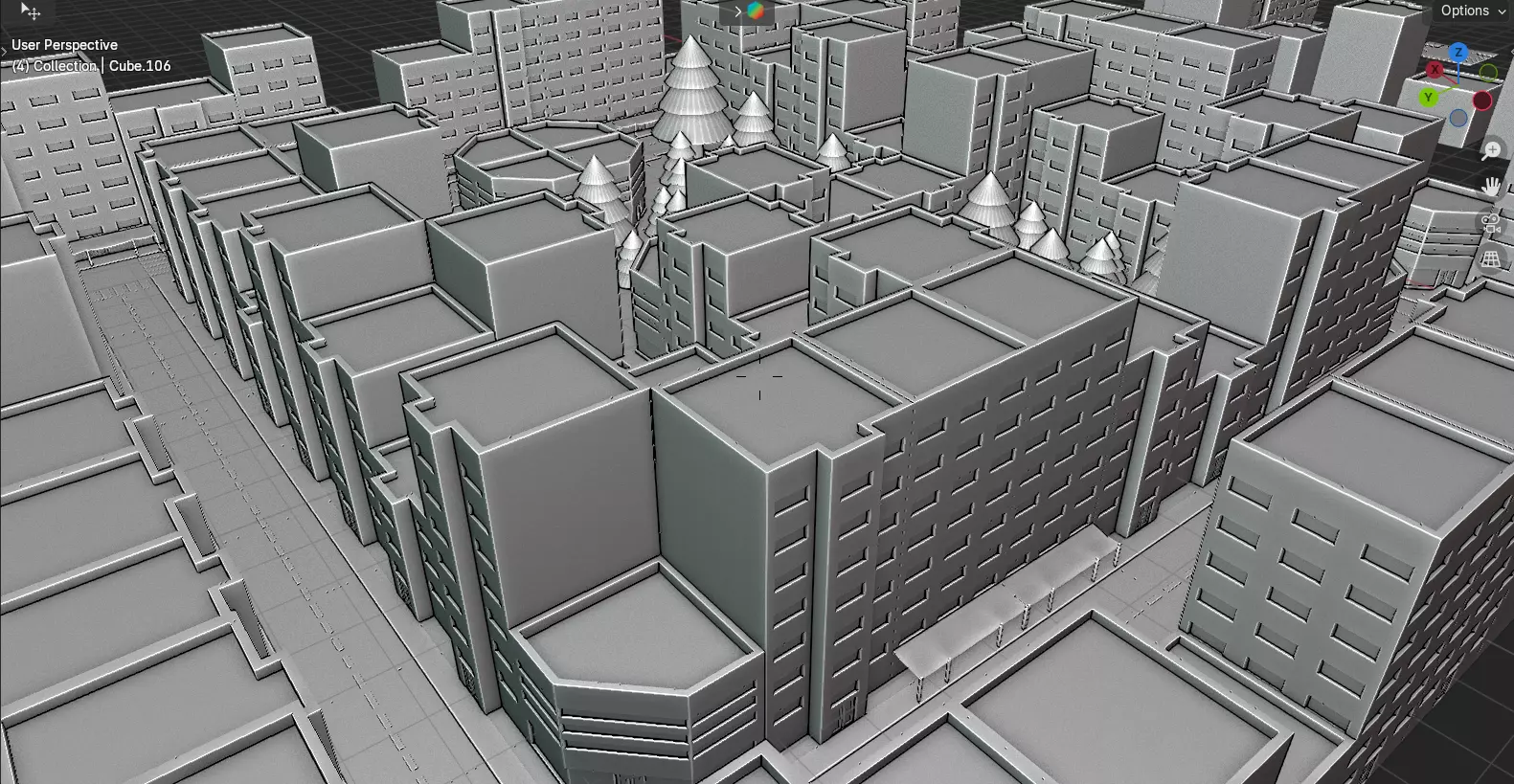Simple City lowpoly collection - gameready assest 3D model Low-poly 3D model