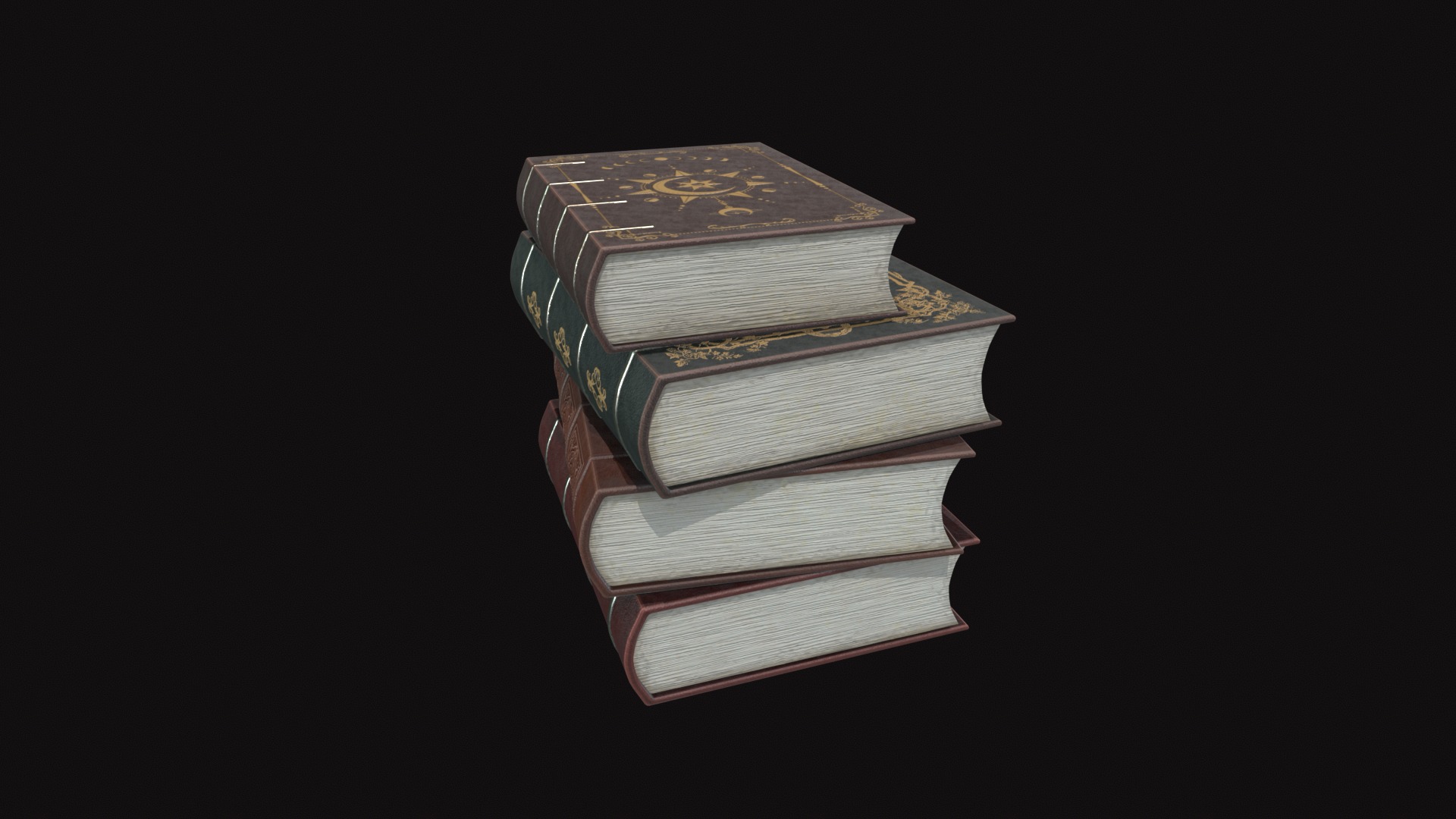 Medieval Book V02 Low-poly 3D model_4
