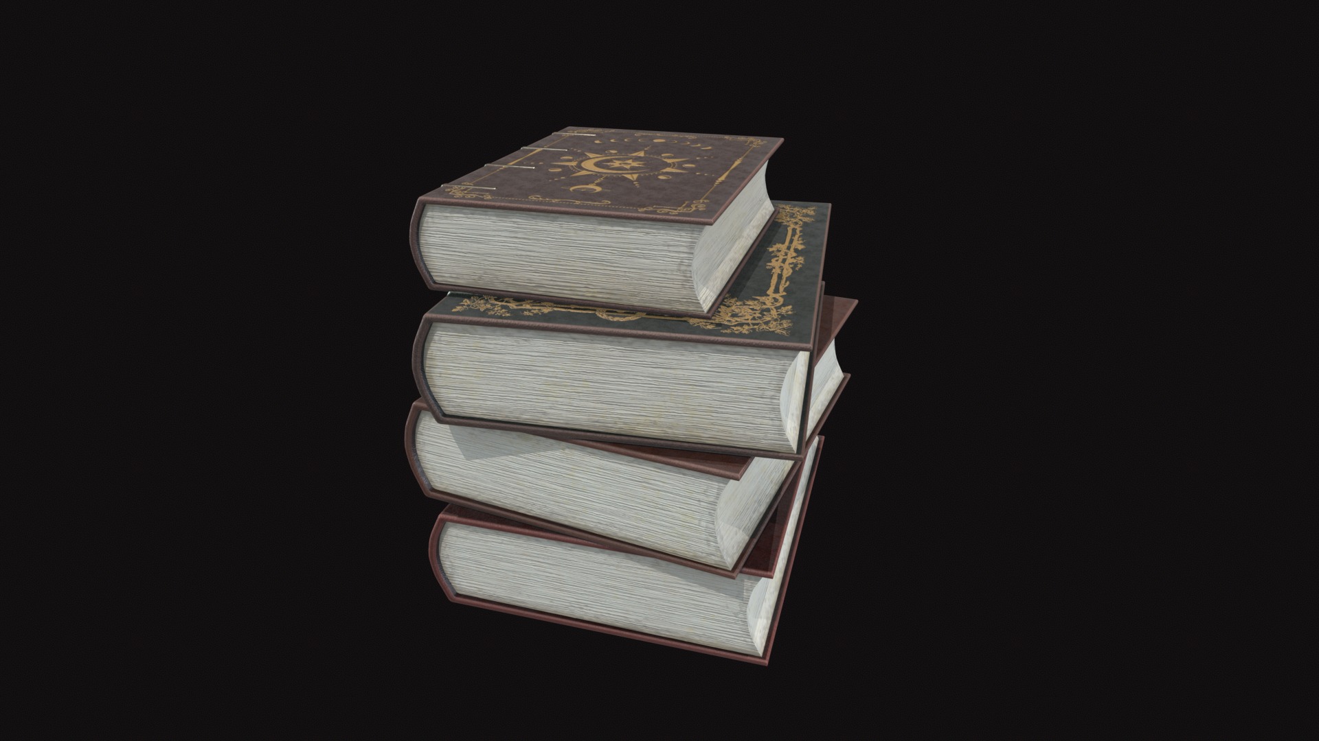 Medieval Book V02 Low-poly 3D model_6