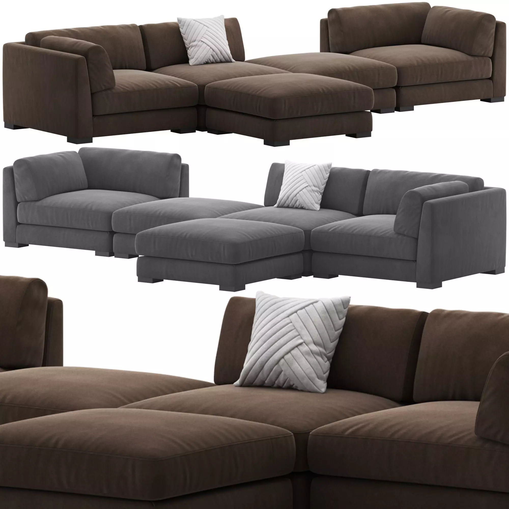 CB2 Plazza Sectional Sofa 3D model_0