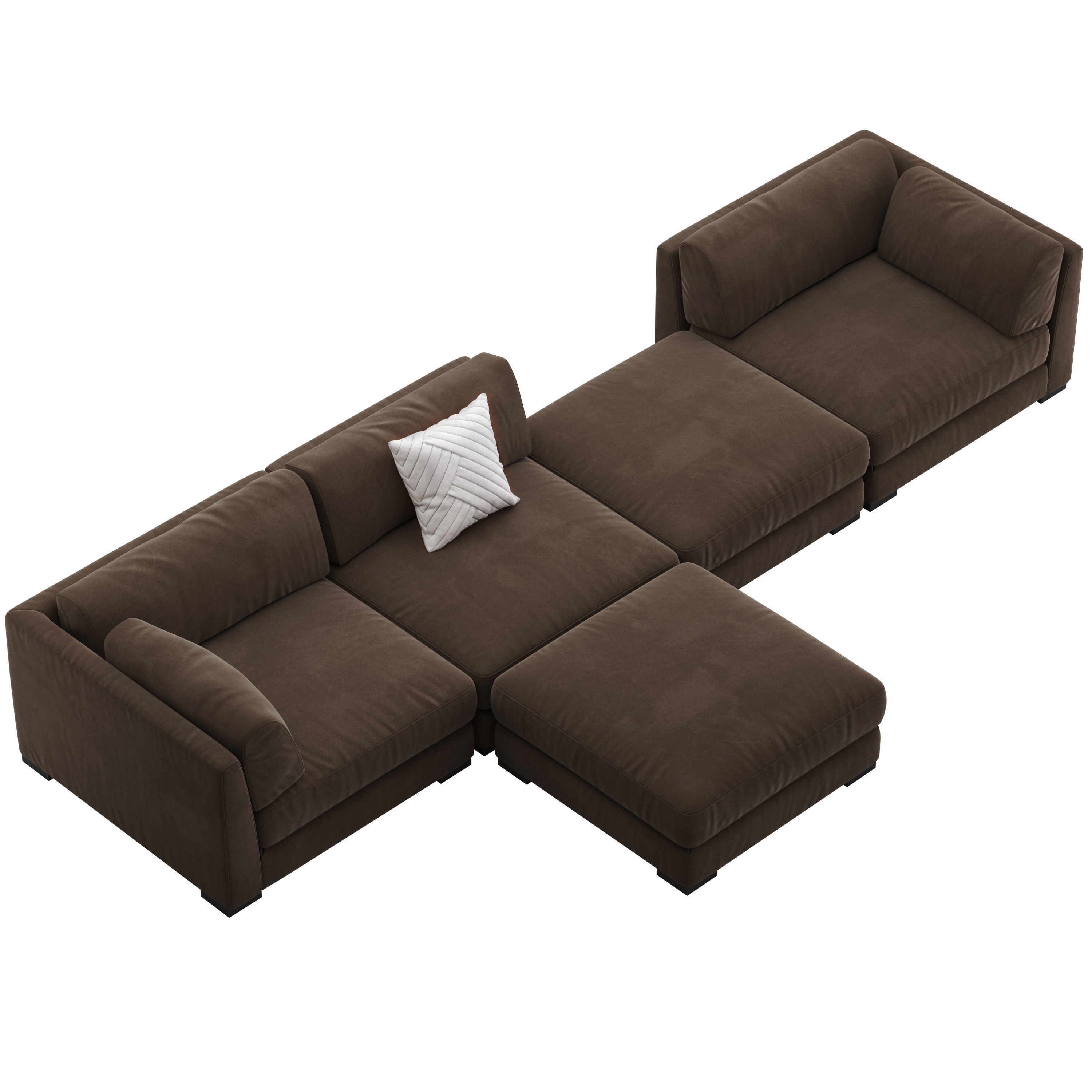 CB2 Plazza Sectional Sofa 3D model_3