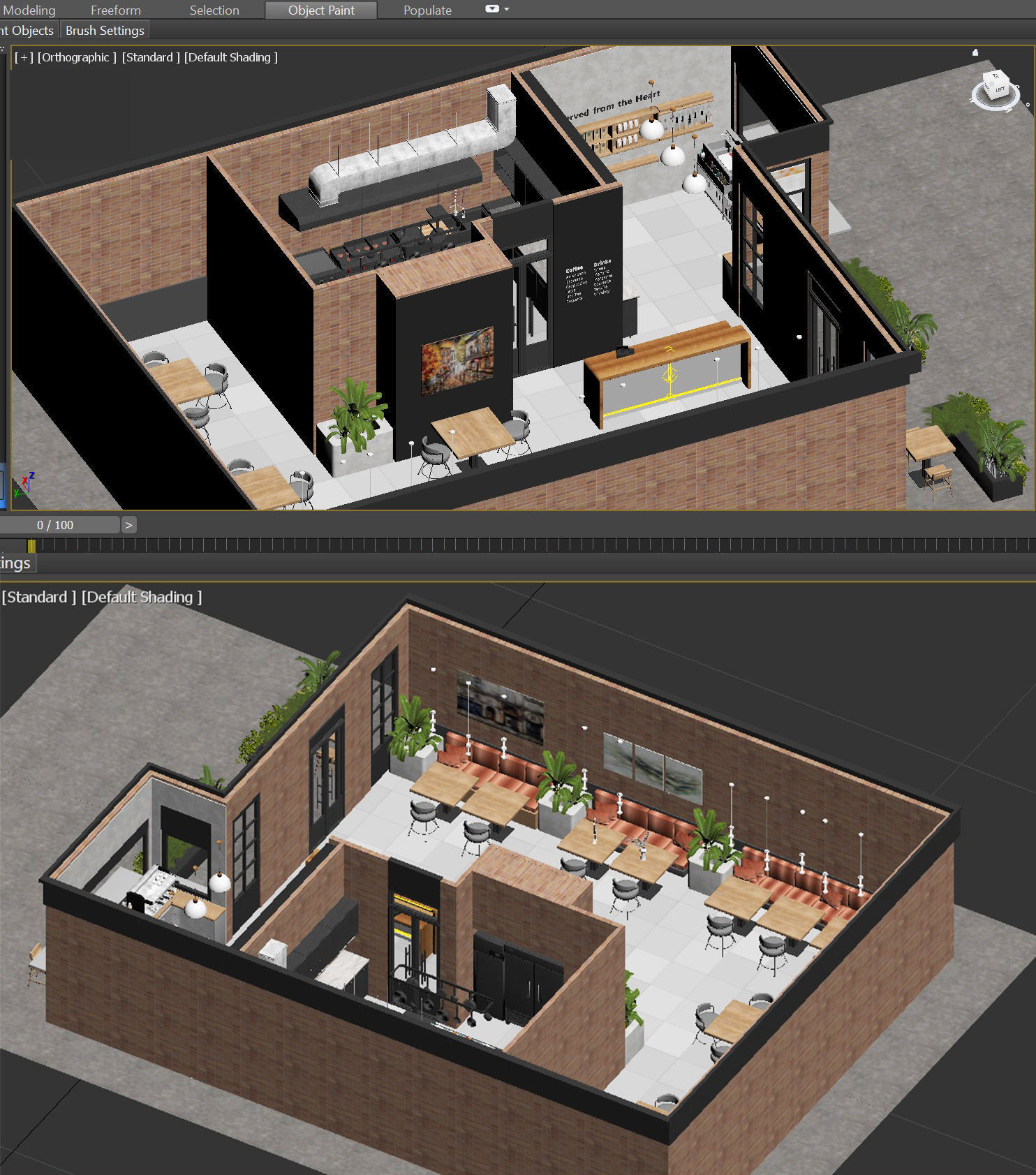 cafe restaurant full design Low-poly 3D model_15