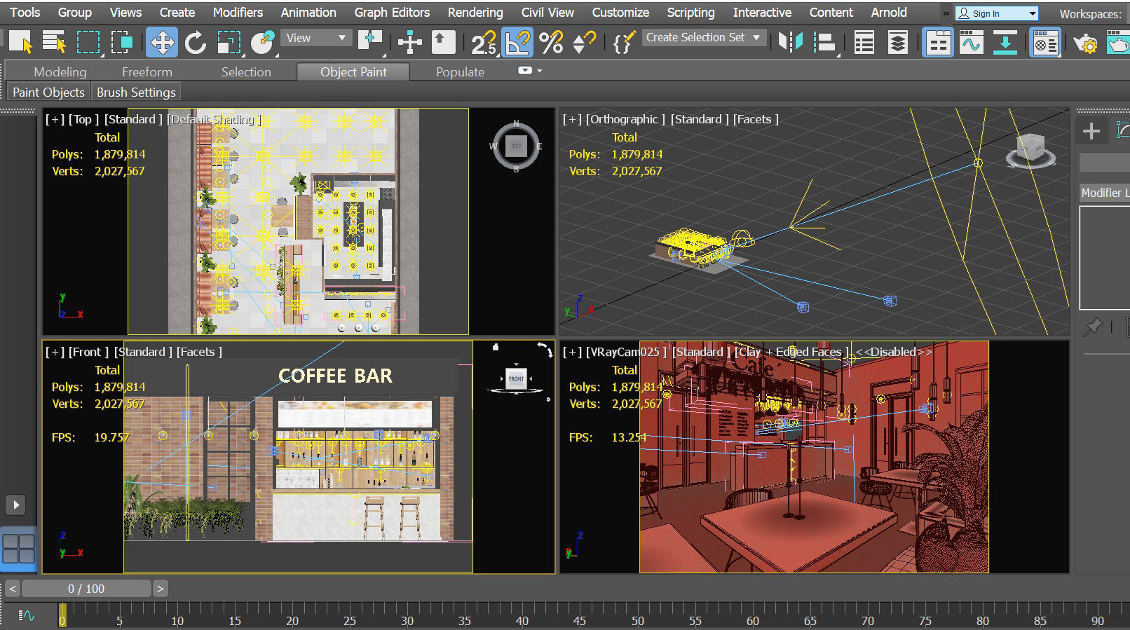 cafe restaurant full design Low-poly 3D model_14
