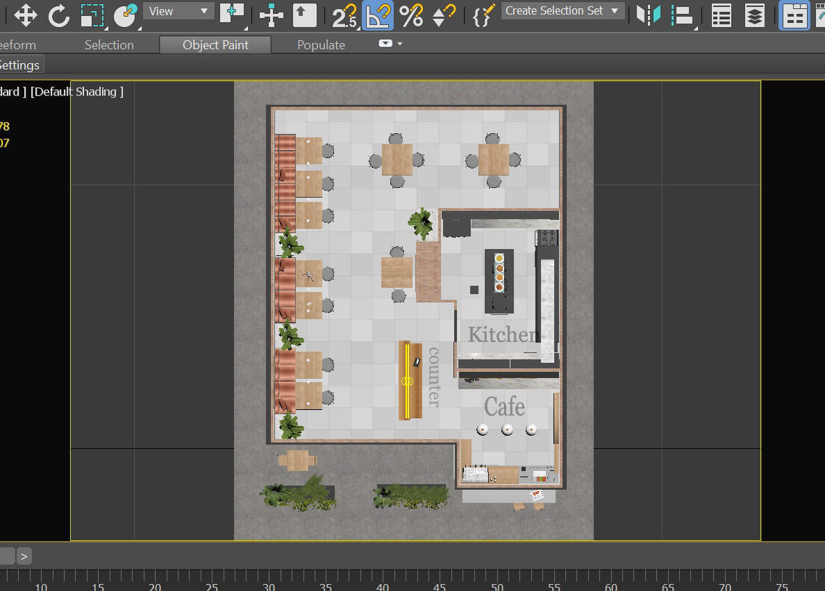 cafe restaurant full design Low-poly 3D model_13