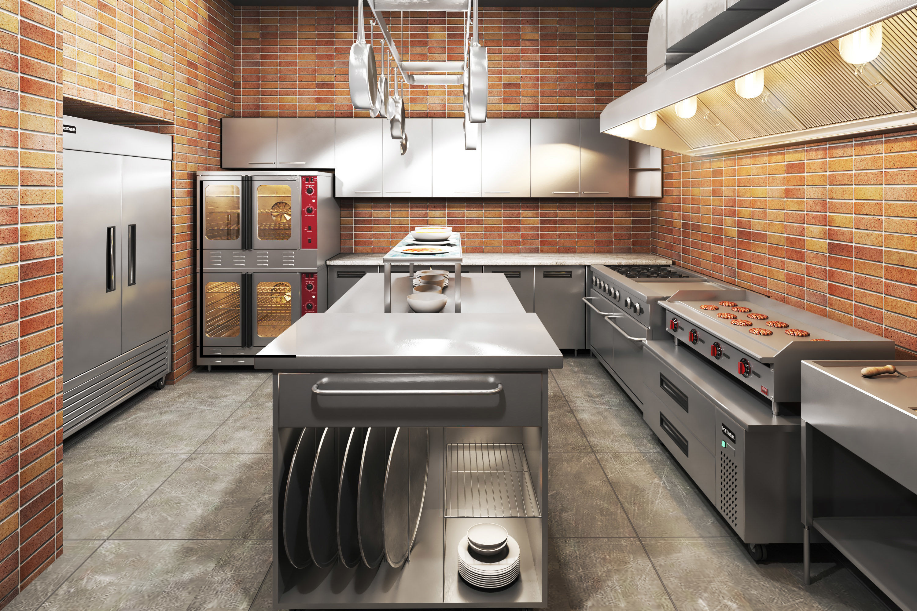 cafe restaurant full design Low-poly 3D model_4