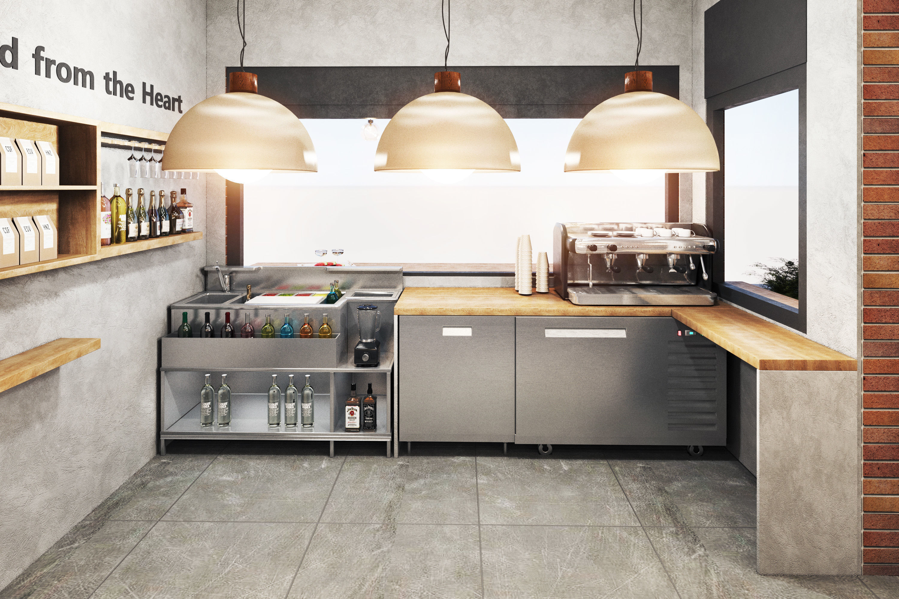 cafe restaurant full design Low-poly 3D model_10