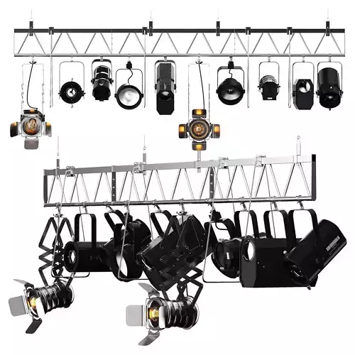  Soft theater farm with lighting equipment Low-poly 3D model