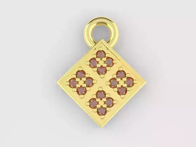 Simple Dimond Shaped Pave Pendant