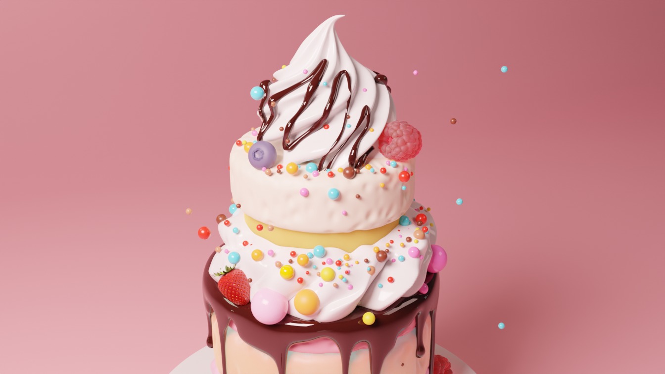 Cream cake 3D model 3D model_11