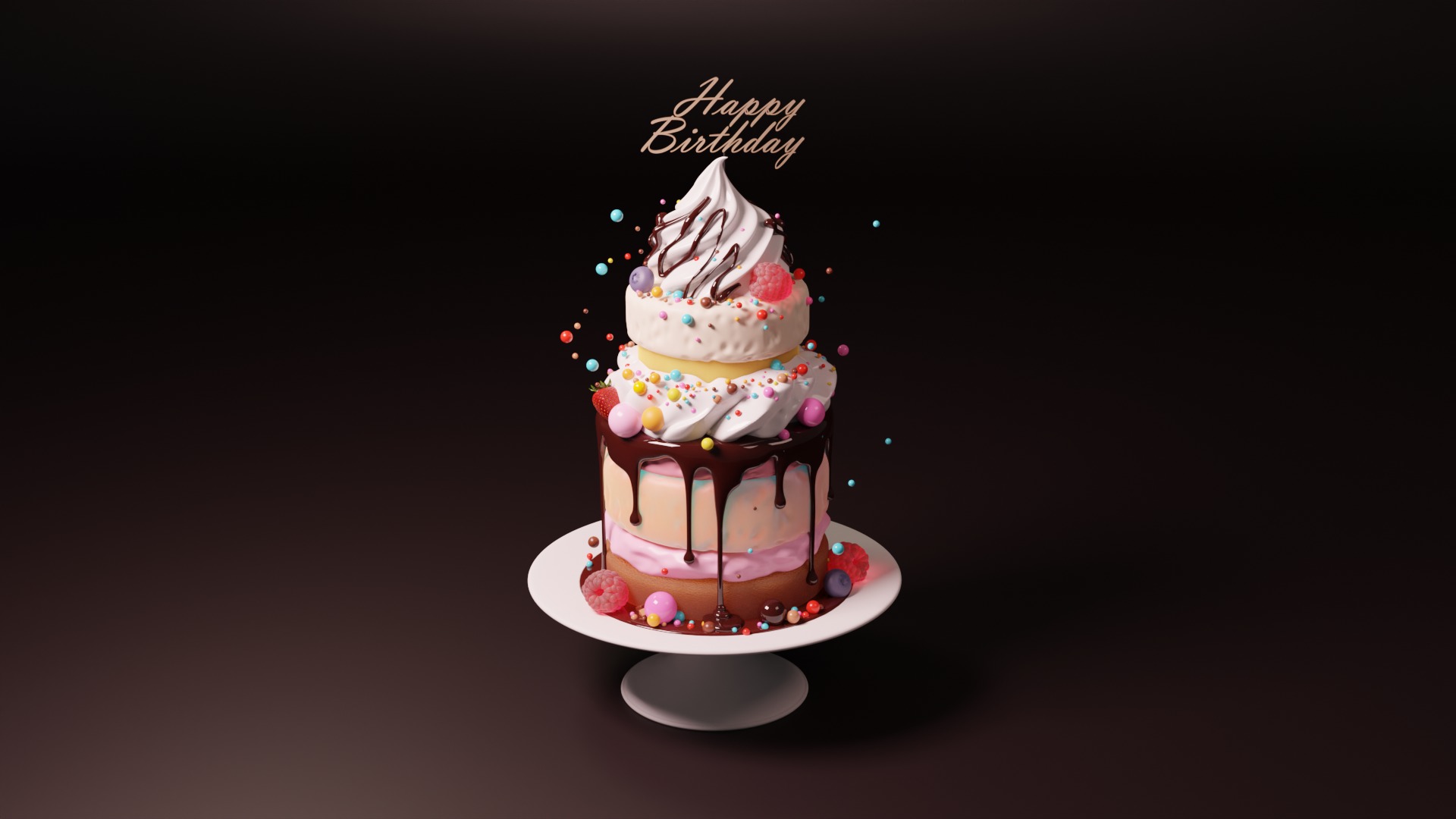 Cream cake 3D model 3D model_2