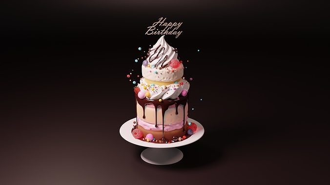 Cream cake 3D model 3D model 3