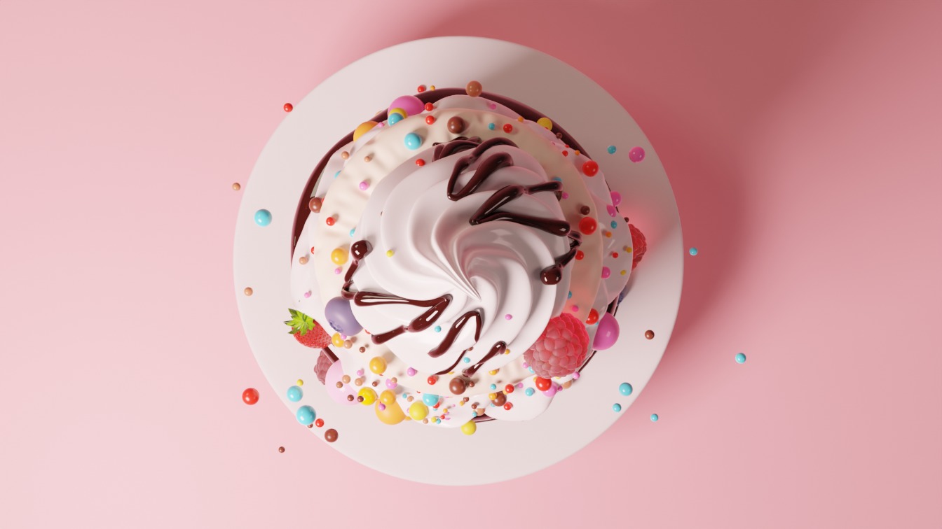 Cream cake 3D model 3D model_7