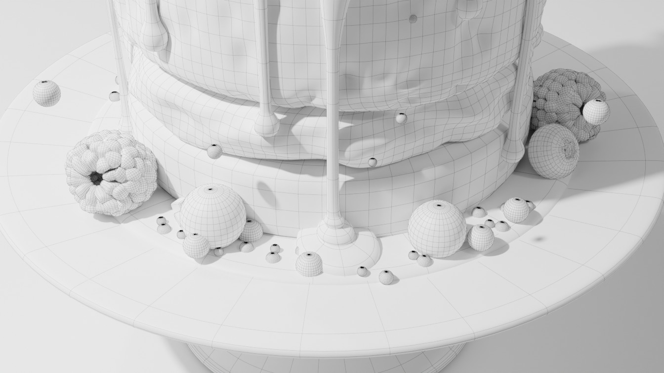 Cream cake 3D model 3D model_3