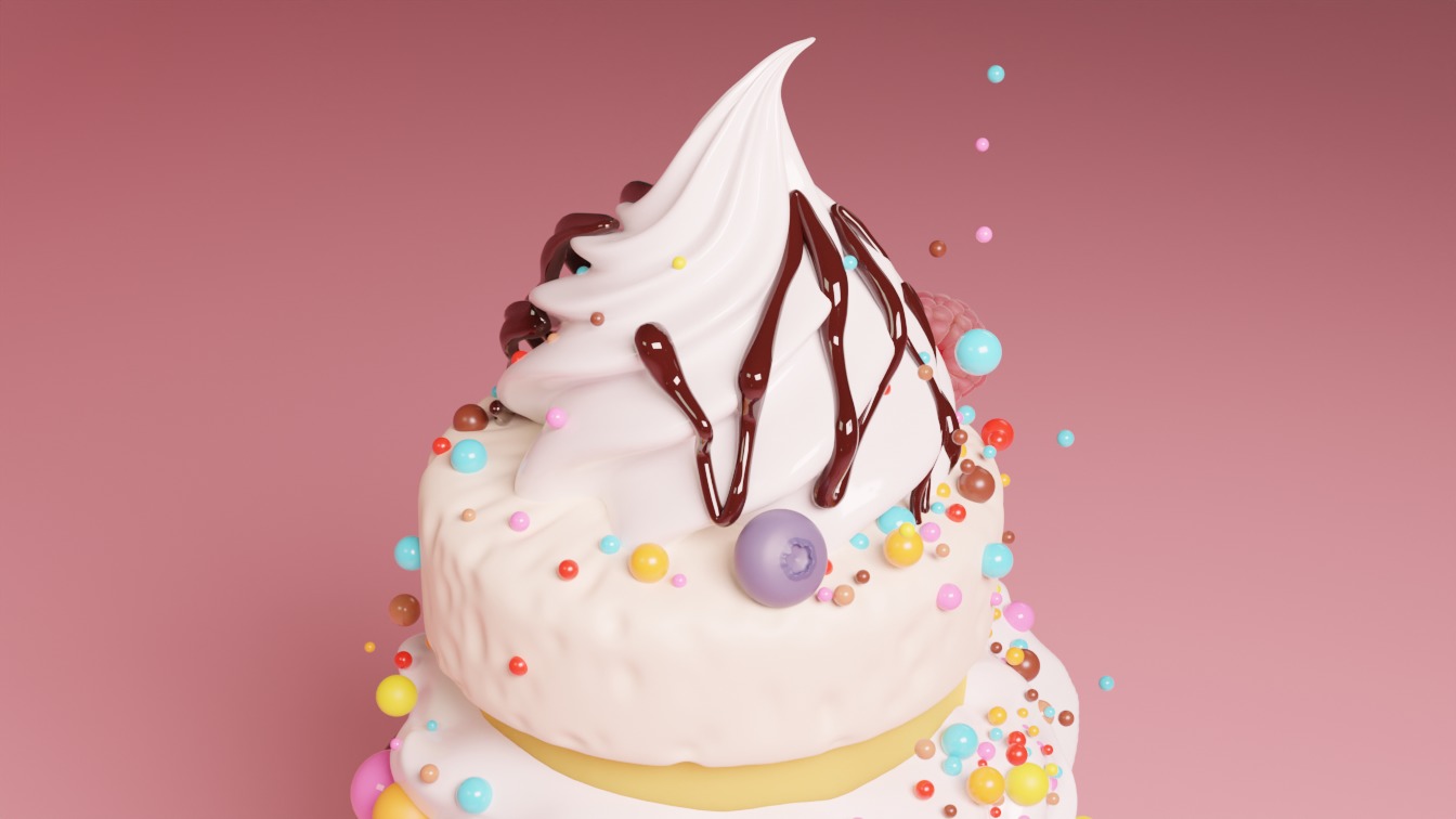 Cream cake 3D model 3D model_14