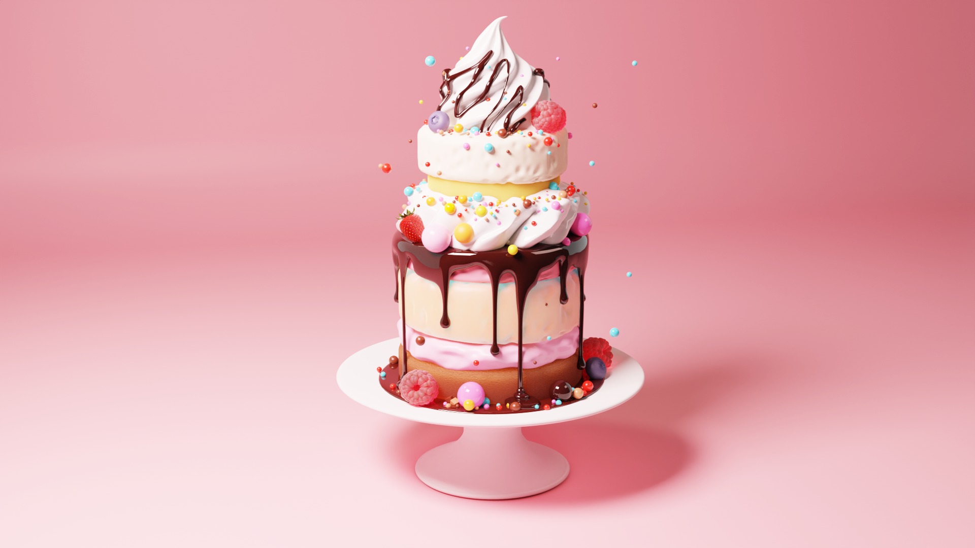 Cream cake 3D model 3D model_0