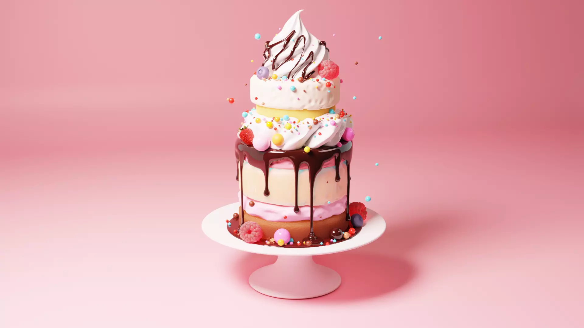 Cream cake 3D model 3D model_0