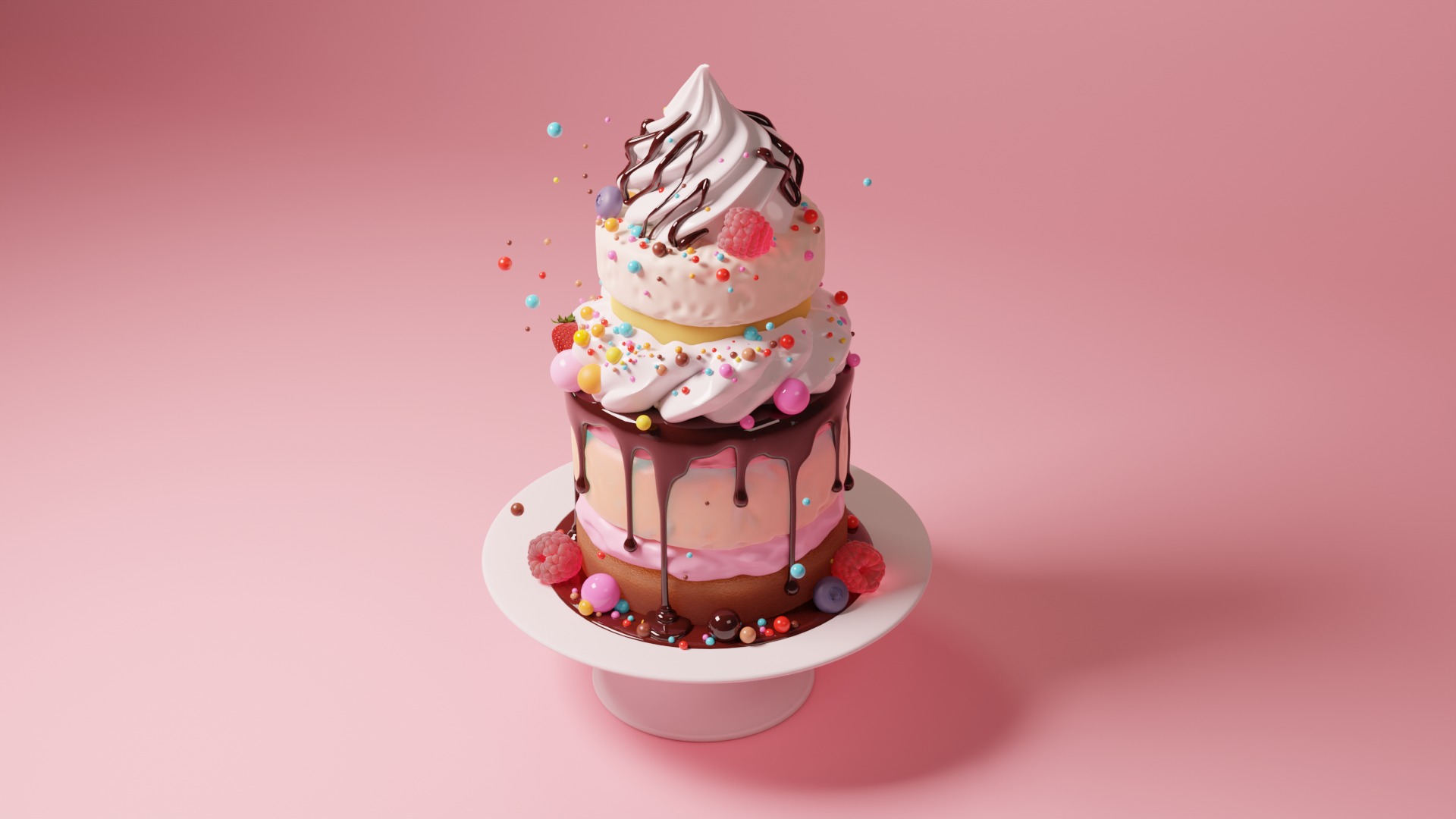 Cream cake 3D model 3D model_8