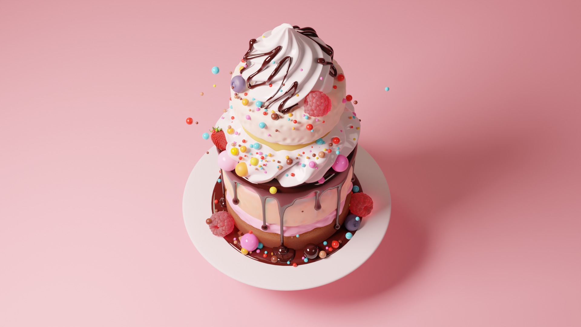 Cream cake 3D model 3D model_9