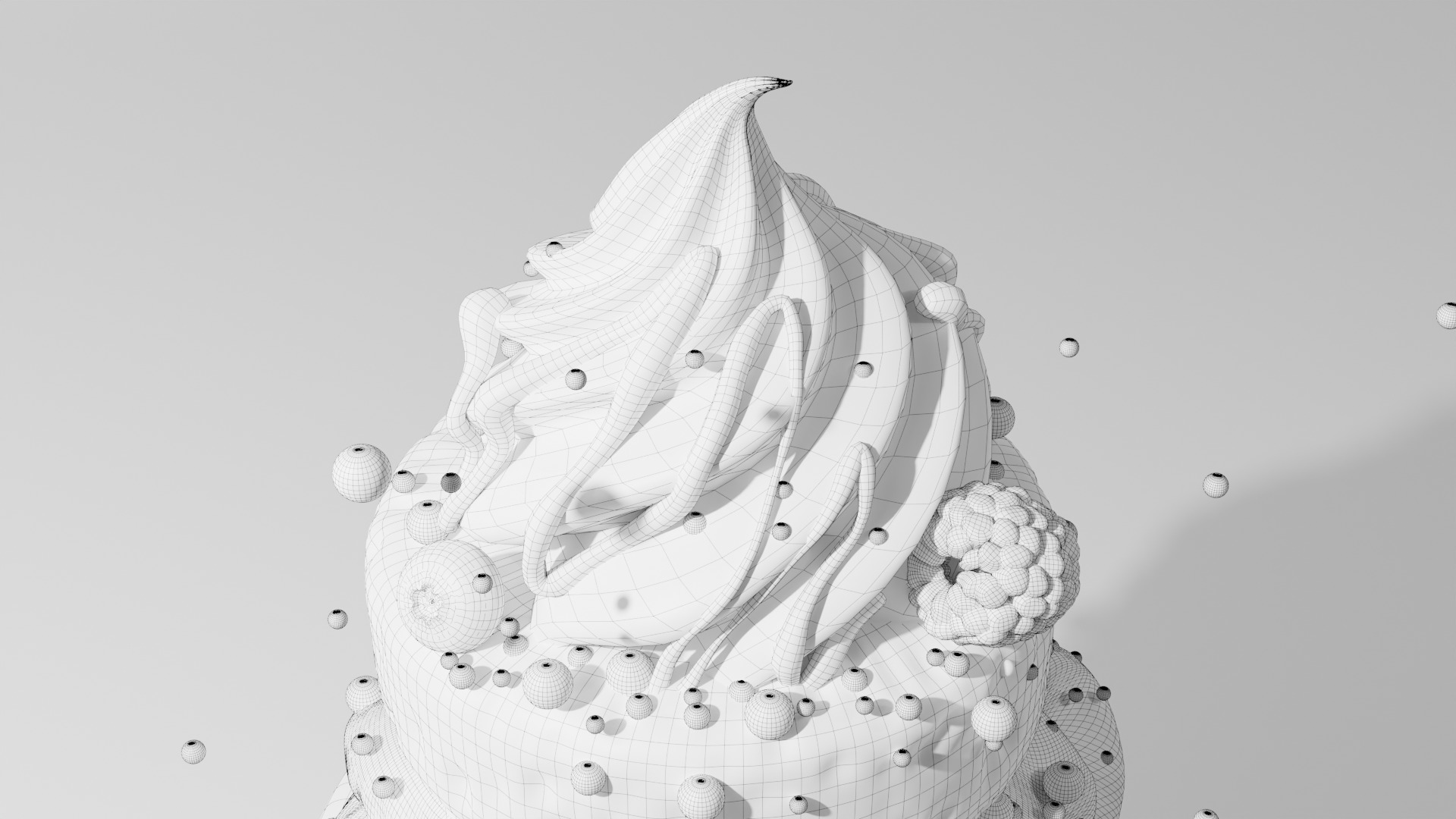Cream cake 3D model 3D model_4