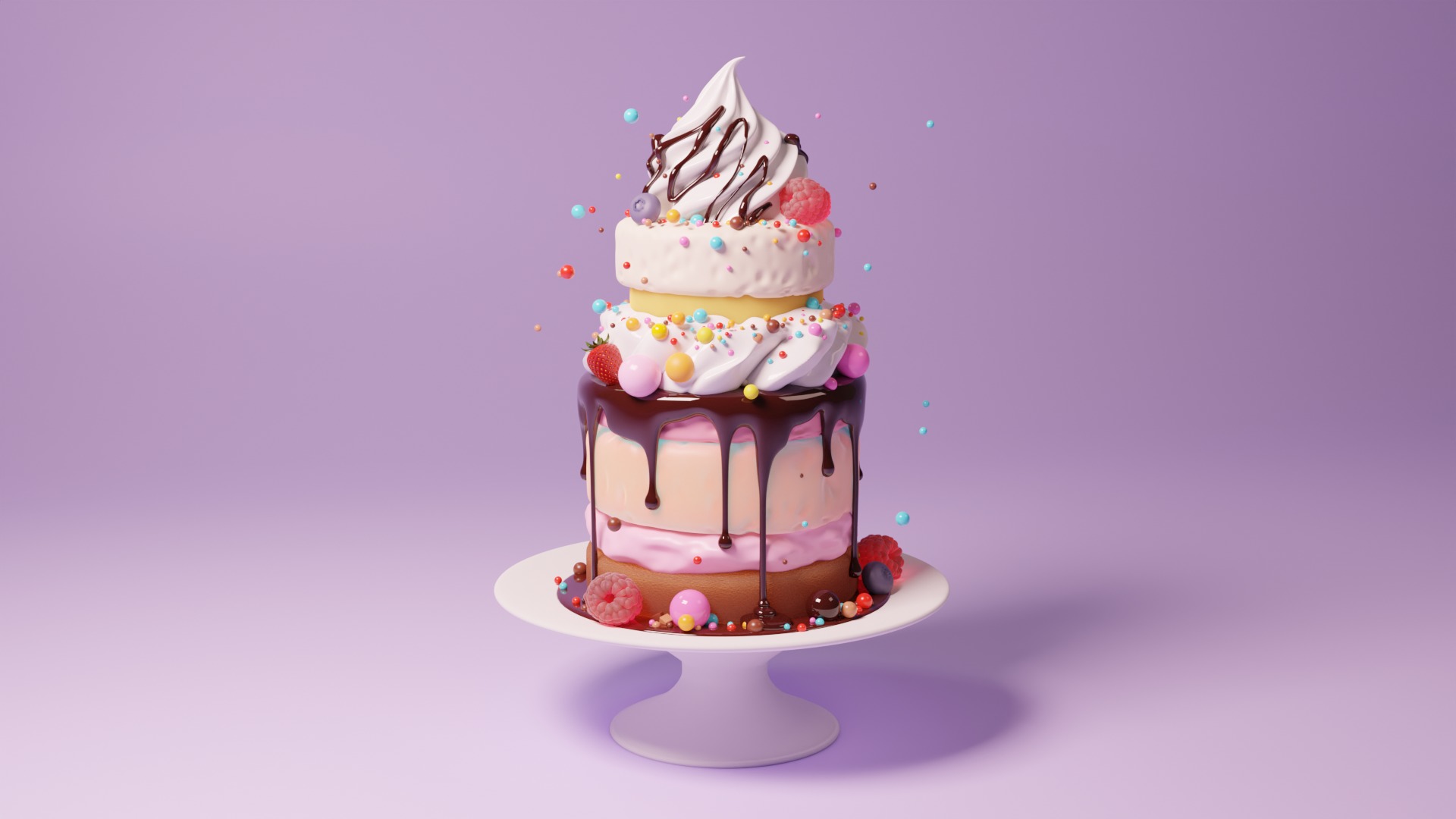 Cream cake 3D model 3D model_12