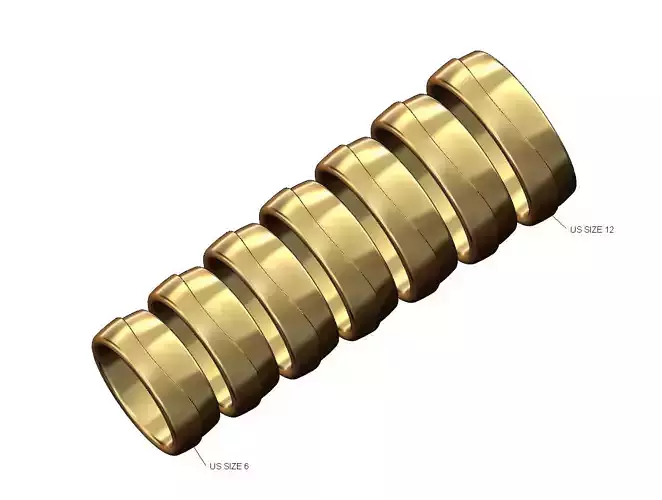 Curved split cigar band US sizes 6to12